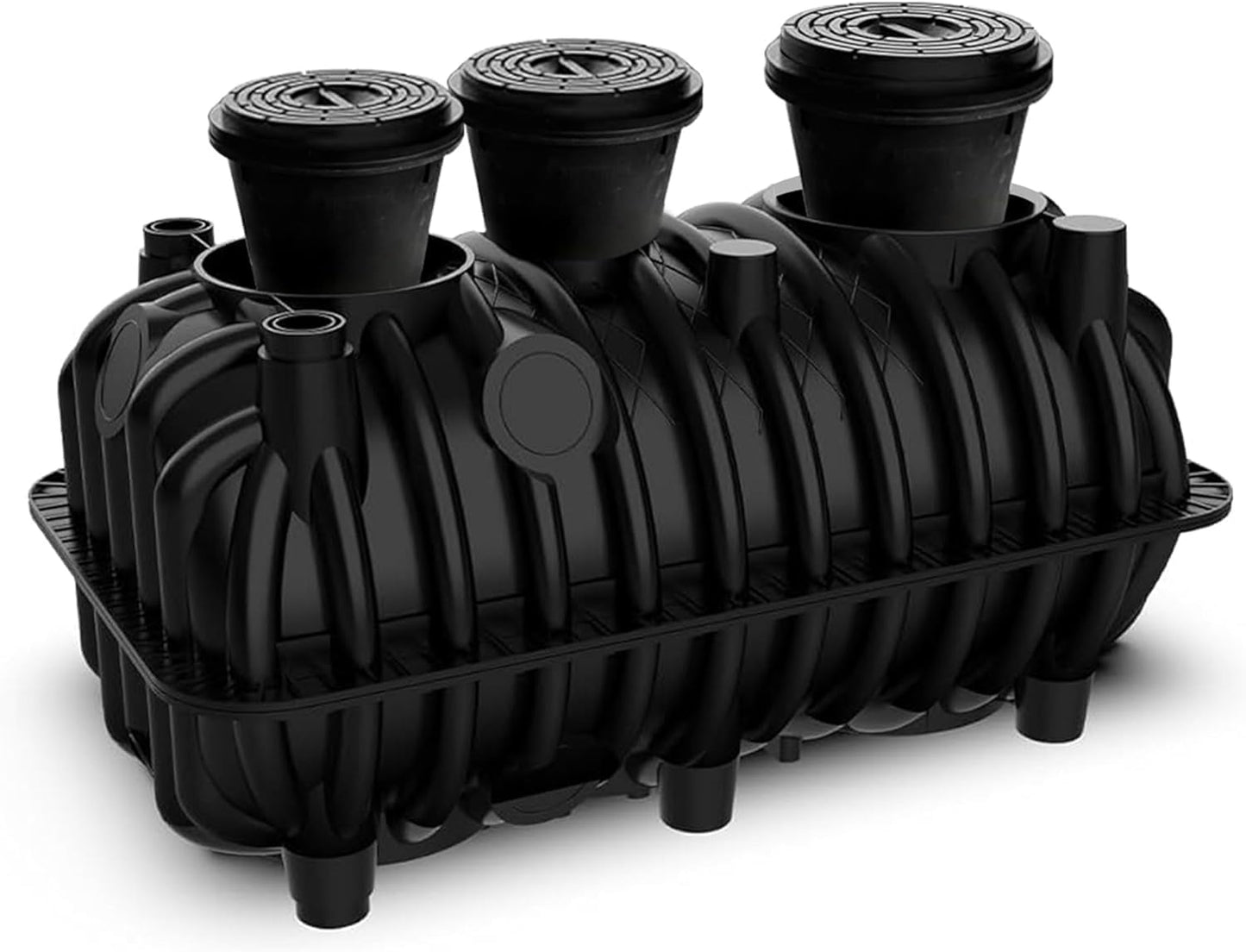 264gal Underground Septic Tank Kit Plastic Septic Tank System,Rectangle Anti Corrosion PP Septic System with Riser and Manhole Covers for 3-5 Persons (264gal)