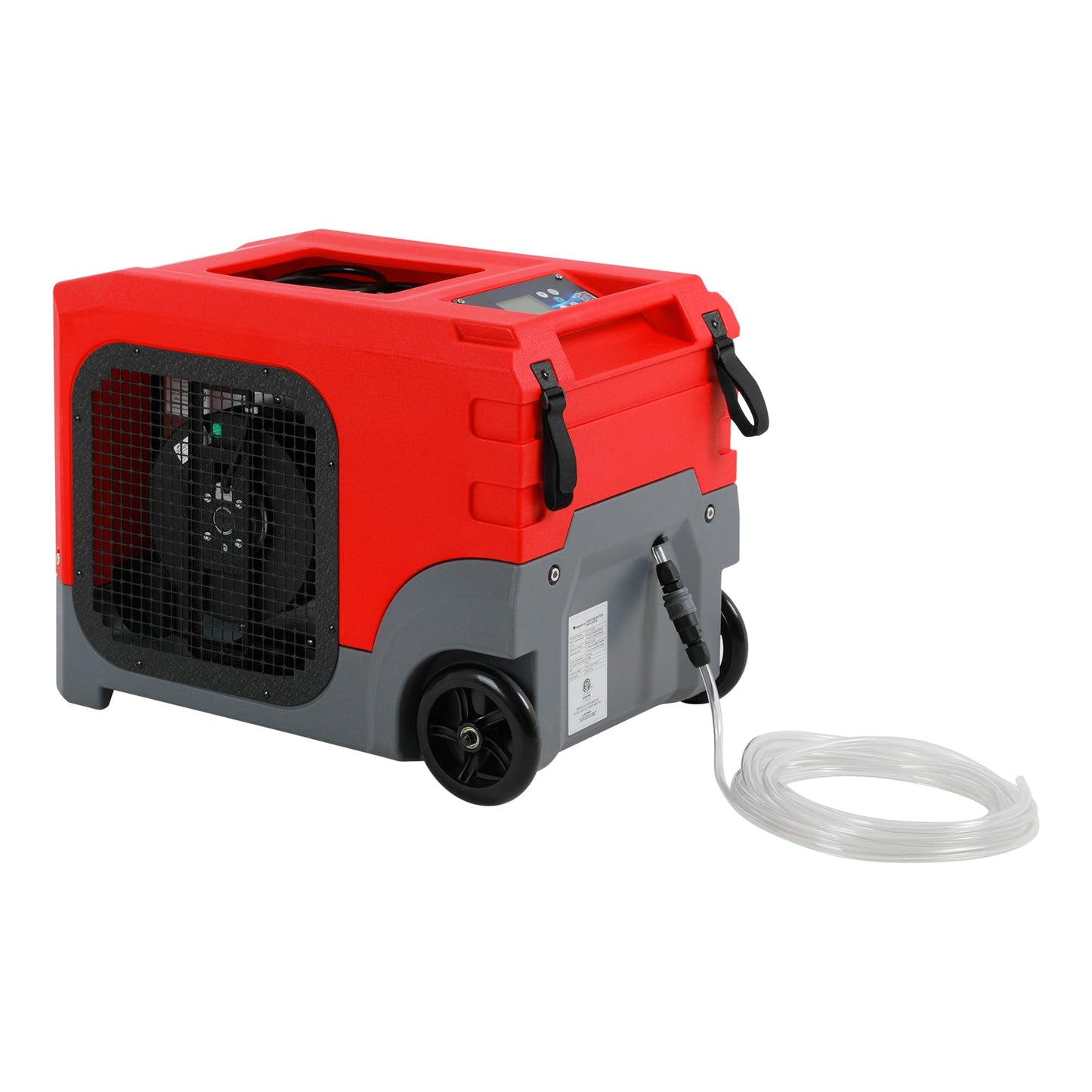 Mounto MOUNTO 268Pints LGR Commercial Compact Dehumidifier with Pump and Drain Hose, LGR Portable Dehumidifier with wheels for Home, Basements, Garages, and Job Sites (Red)