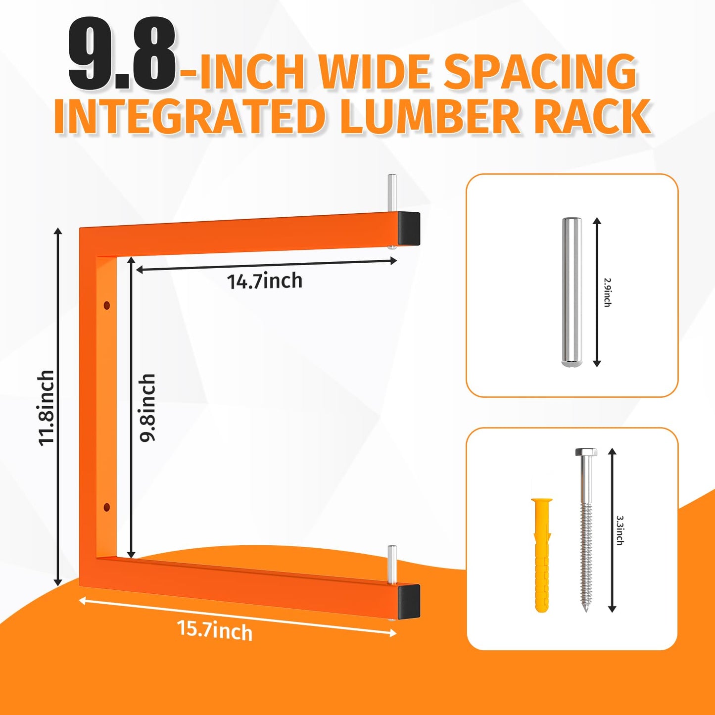 Asxevn 10 Pack Lumber Storage Rack | Wall-Mounted Wood Storage | 10-Tier Heavy-Duty Lumber Rack | 2200 lb Capacity Garage Metal Wood Organizer | Indoor/Outdoor Use (10 Pack-10 Level)