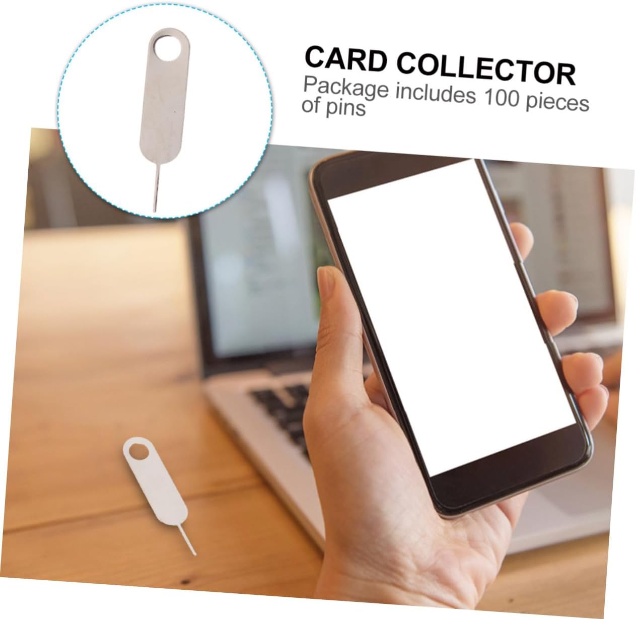 100pcs DOITOOL Sim Tool Ejector Phone Key Tray Opener Steel Sim Card Needle Sleeve