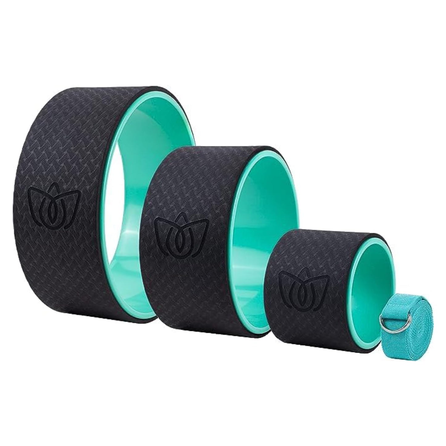 Florensi Yoga Wheel Set - Pack of 3, Green - Deep Tissue Massage & Back Roller Wheel - Spinal Alignment & Back Stretcher - Yoga Accessories Set & Stretching Equipment