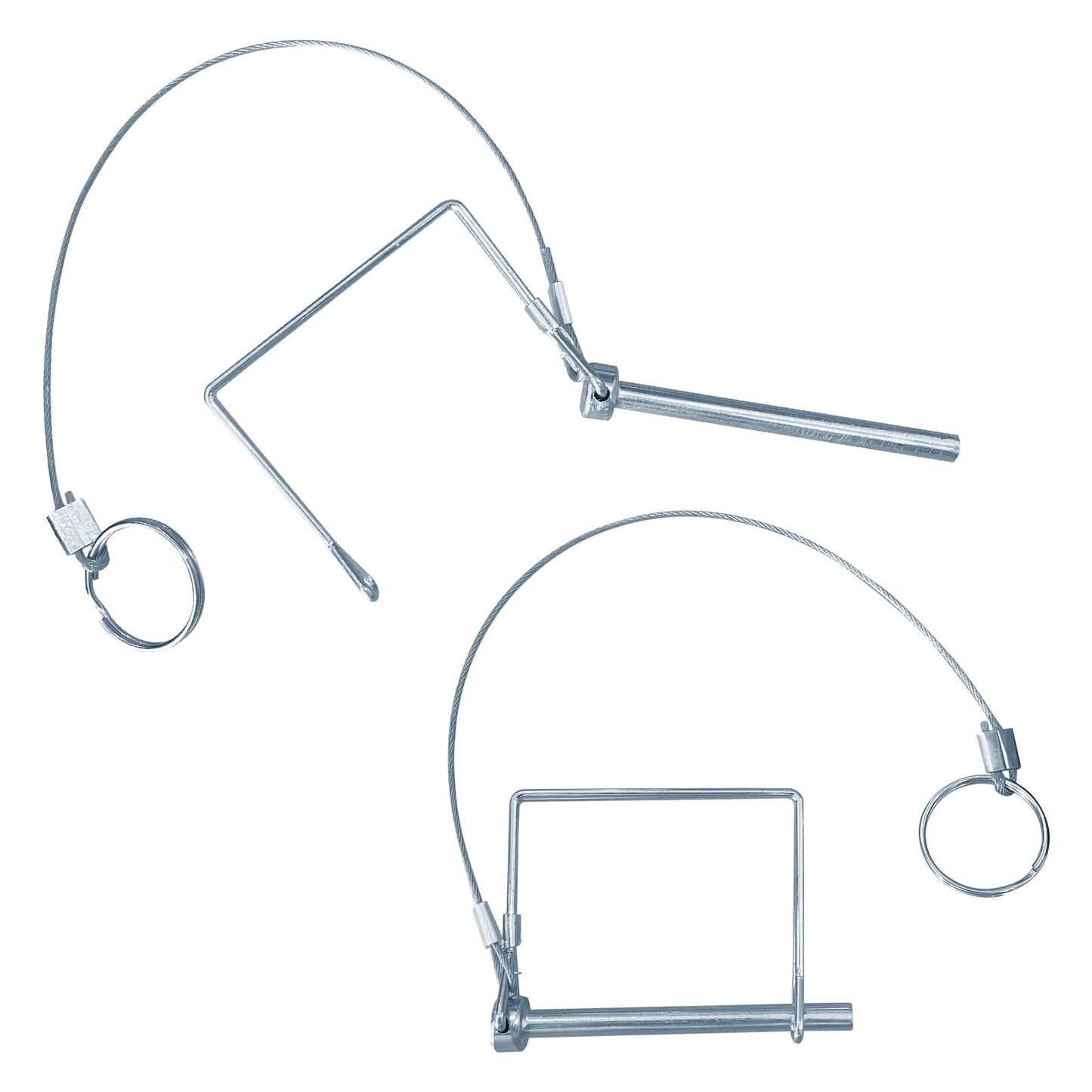 10 Pack Trailer Coupler Pin 1/4 Inch Diameter x 2-3/4-Inch Safety Coupler Pins with Extended Cord and Quick Release Ring, Wire Shaft Locking Pin for Farm Trailers Wagons Towing