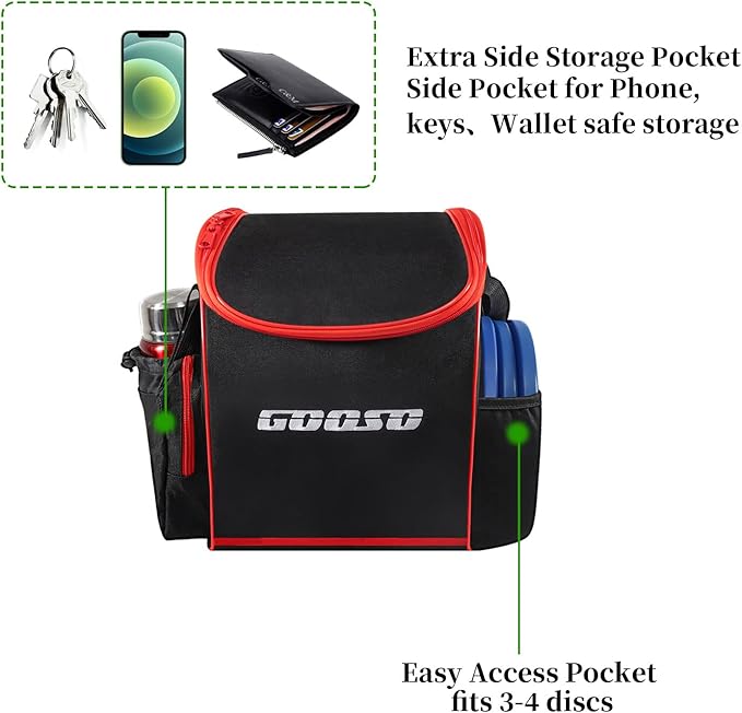 Disc Golf Set with Bag - 12 PCS Flying Disc Golf Discs for Beginner with Putter, Midrange, Driver | Portable Disc Golf Backpack Holds 28+ Discs Free Stand Bag Design for Convenient Use