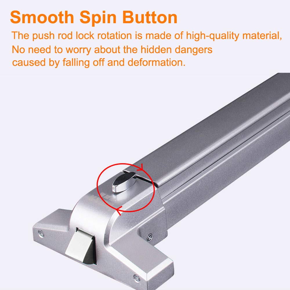 COOLOUS Door Push Bar Panic Exit Device with Exterior Lever Emergency Lock Stainless Steel Commercial Emergency Panic Exit Bar Handle Hardware for Metal Wood Door