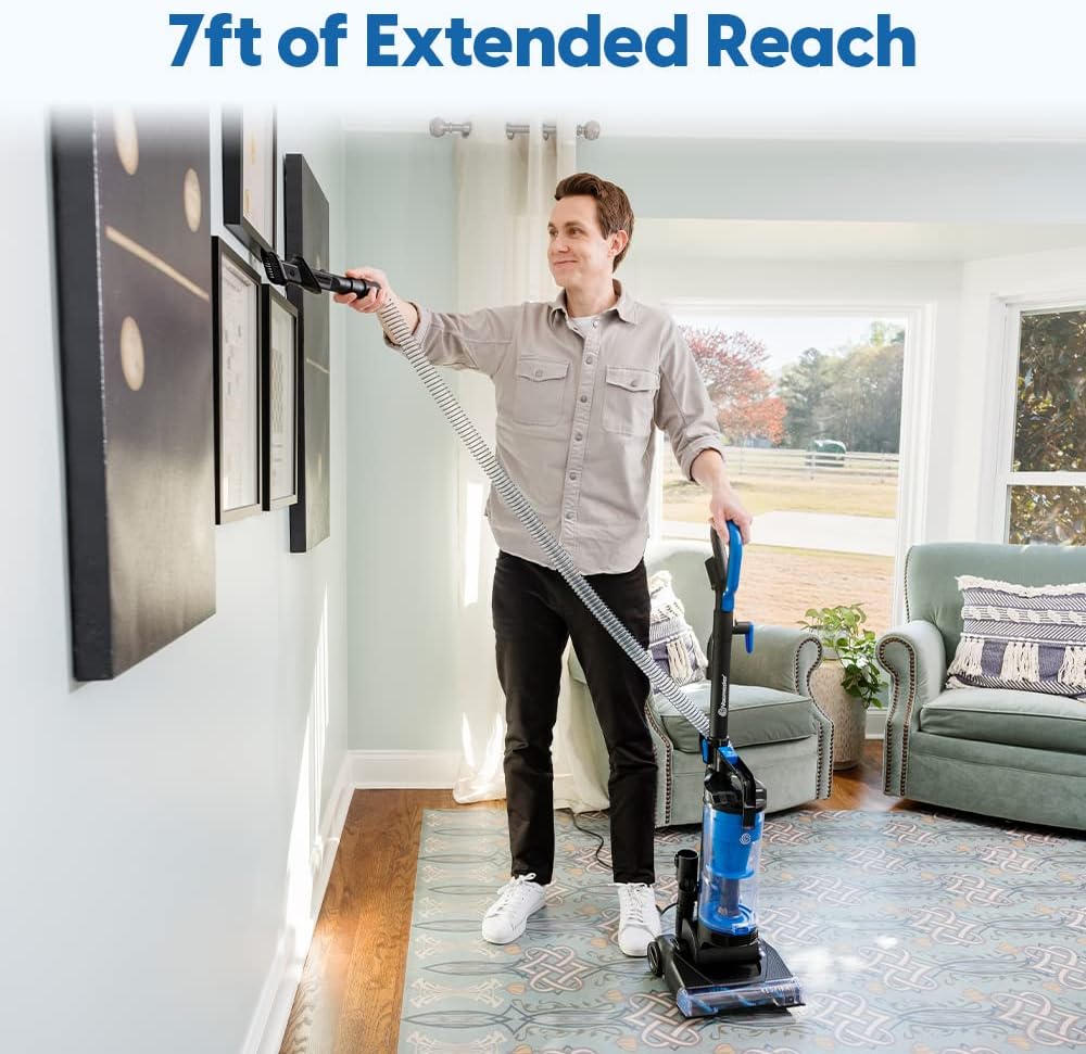 Vacmaster UC0501 Bagless Upright Vacuum Cleaner - Large Dust Cup, Efficient Cyclone Filtration & 17ft Cord for Carpets & Pet Hair