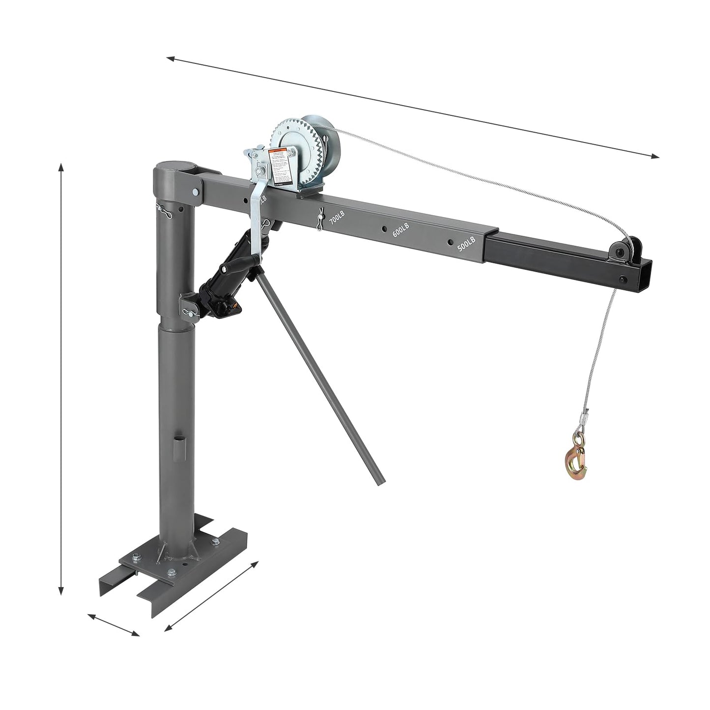 1000 lbs Truck Crane Hoist, Truck Jib Crane Hoist Crane Hitch Mount, 500 lbs Truck Hitch Crane/600 lbs Truck Crane Hoist/700 lbs Truck Crane/1000 lbs Pickup Crane for Lifting Goods