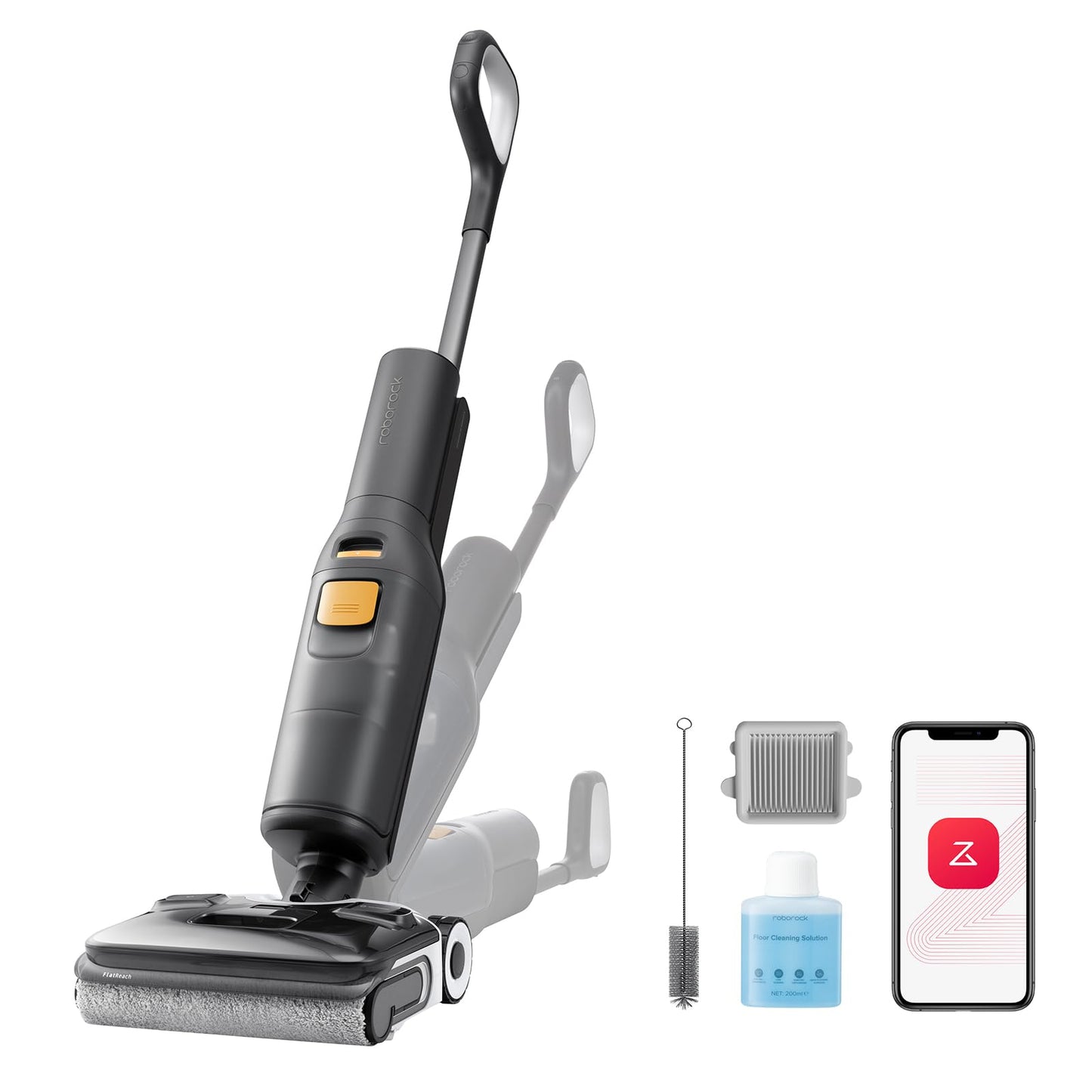roborock F25 XT Wet Dry Vacuum Cleaner, Cordless Vacuum Mop All in One for Hard Floor, 20000Pa Hardwood Floor Cleaner with Zero Tangle, 194°F Hot Air Flash Drying Electric Mop, 180° Lie Flat, WiFi