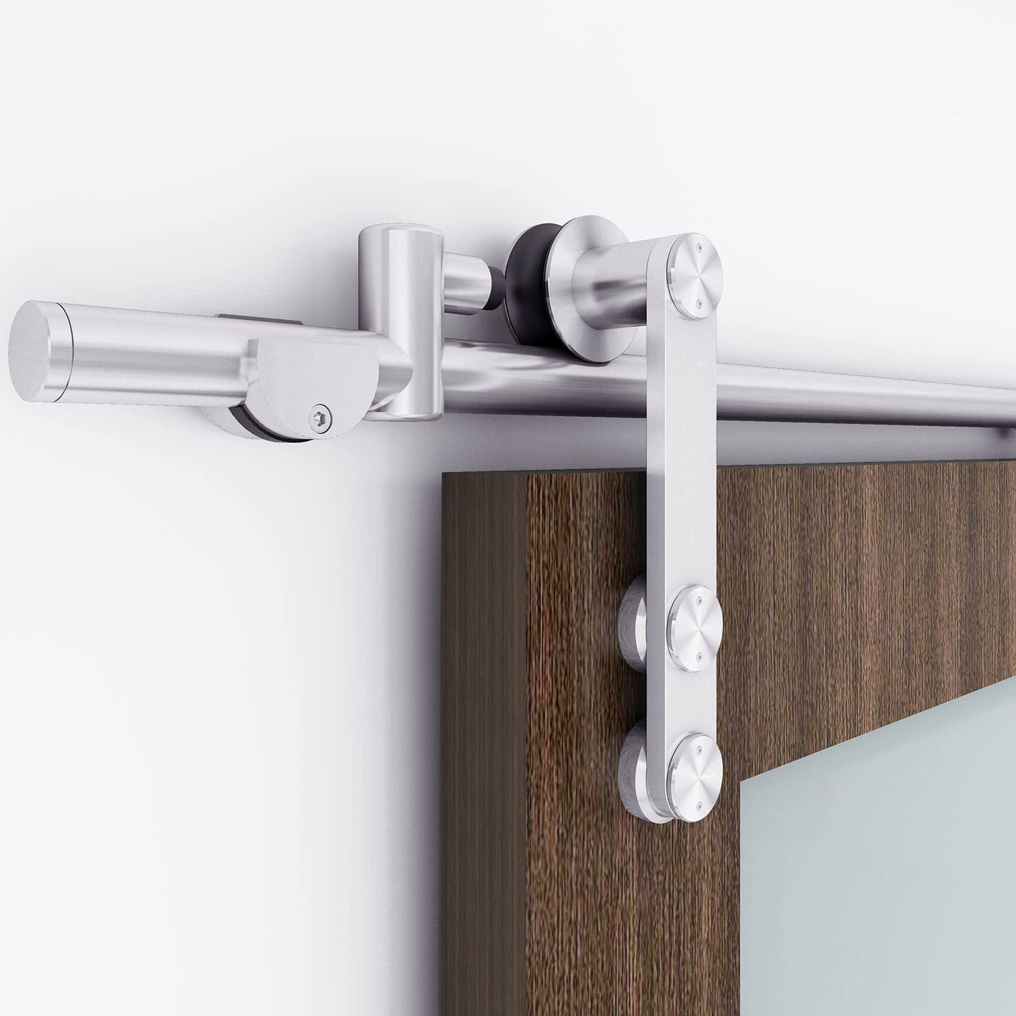 EaseLife 8 FT Stainless Steel Sliding Barn Door Hardware Track Kit,Heavy Duty,Anti-Rust Anti-Corrosion,Slide Smoothly Quietly,Easy Install (8FT Track Kit for 40"~48" Single Door)