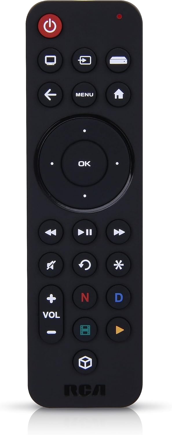 RCA 3-Device Universal Rechargeable Streaming Remote Control for TV, Audio, Soundbar, Streaming Devices, Ultra-Slim