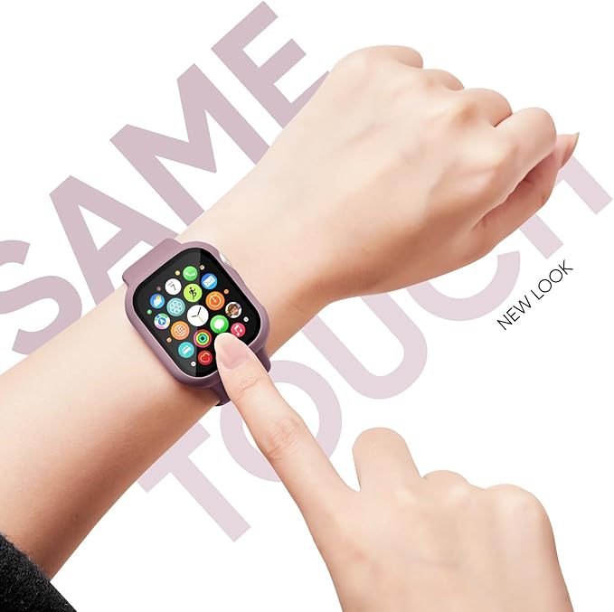 Compatible for Apple Watch Series 11 10 Band 46mm and Case with Screen Protector, Soft Silicone Sport Strap Bands and Protective Cover with Tempered Glass for iWatch Series 11 10