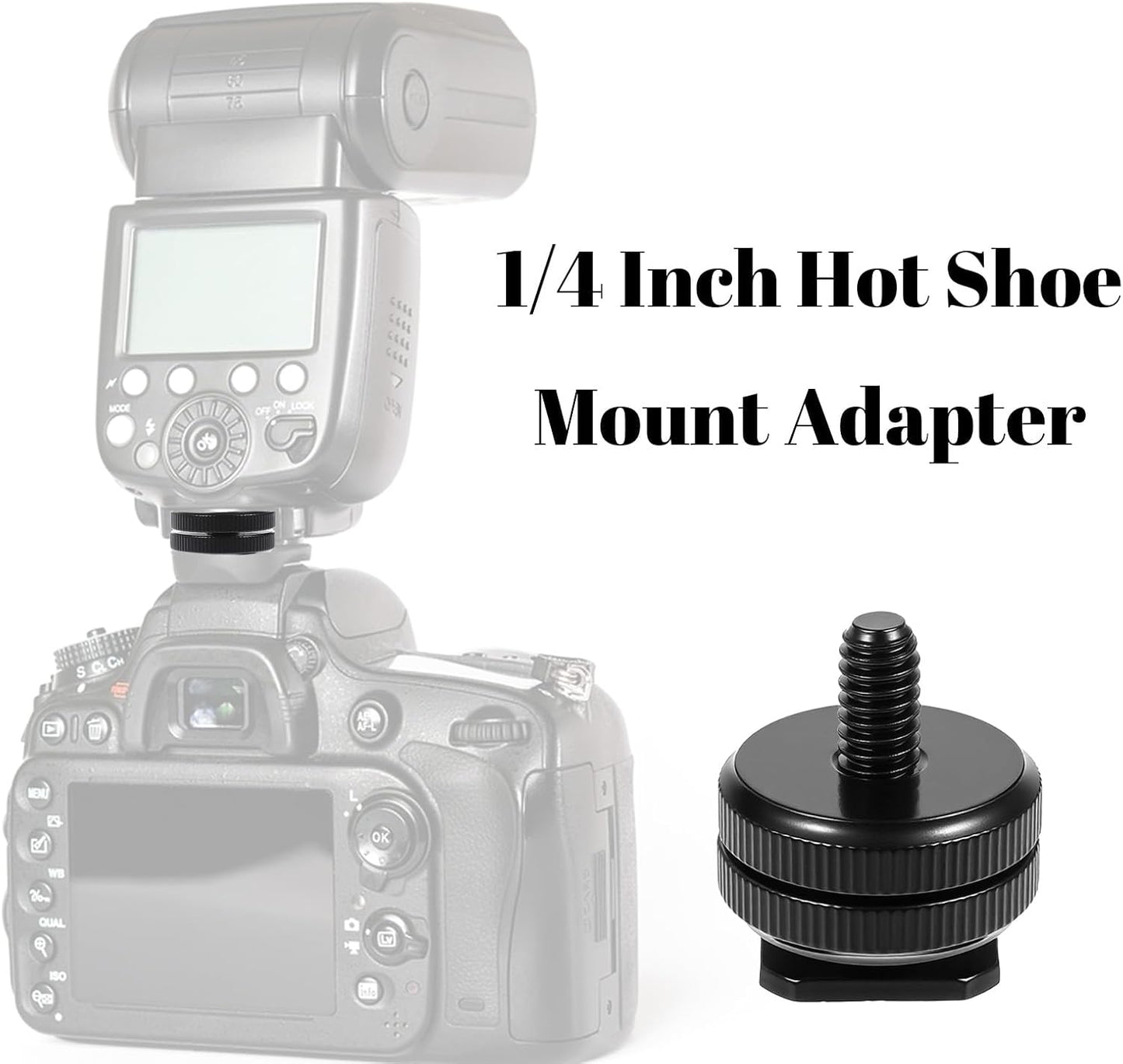 FdcZeyxior 6 Pack 1/4" 1/4" 20 Cold Shoe Mount Adapter and Hot Shoe Mount Adapter, Screw Thread Cold Shoe Flash Stand