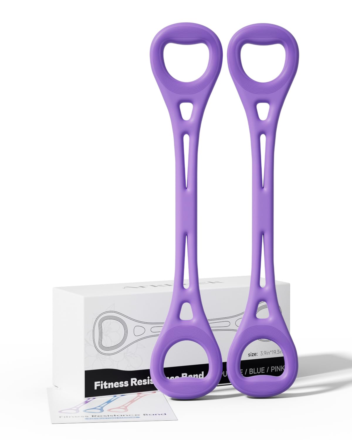 ArkPack Resistance Bands for Women,2PCS Thickened TPE Arm Resistance Bands,Figure 8 Fitness Resistance Band Stretch Fitness Band for Working Out Yoga Pilates Arms Foot Leg Shoulder Waist Back-Purple