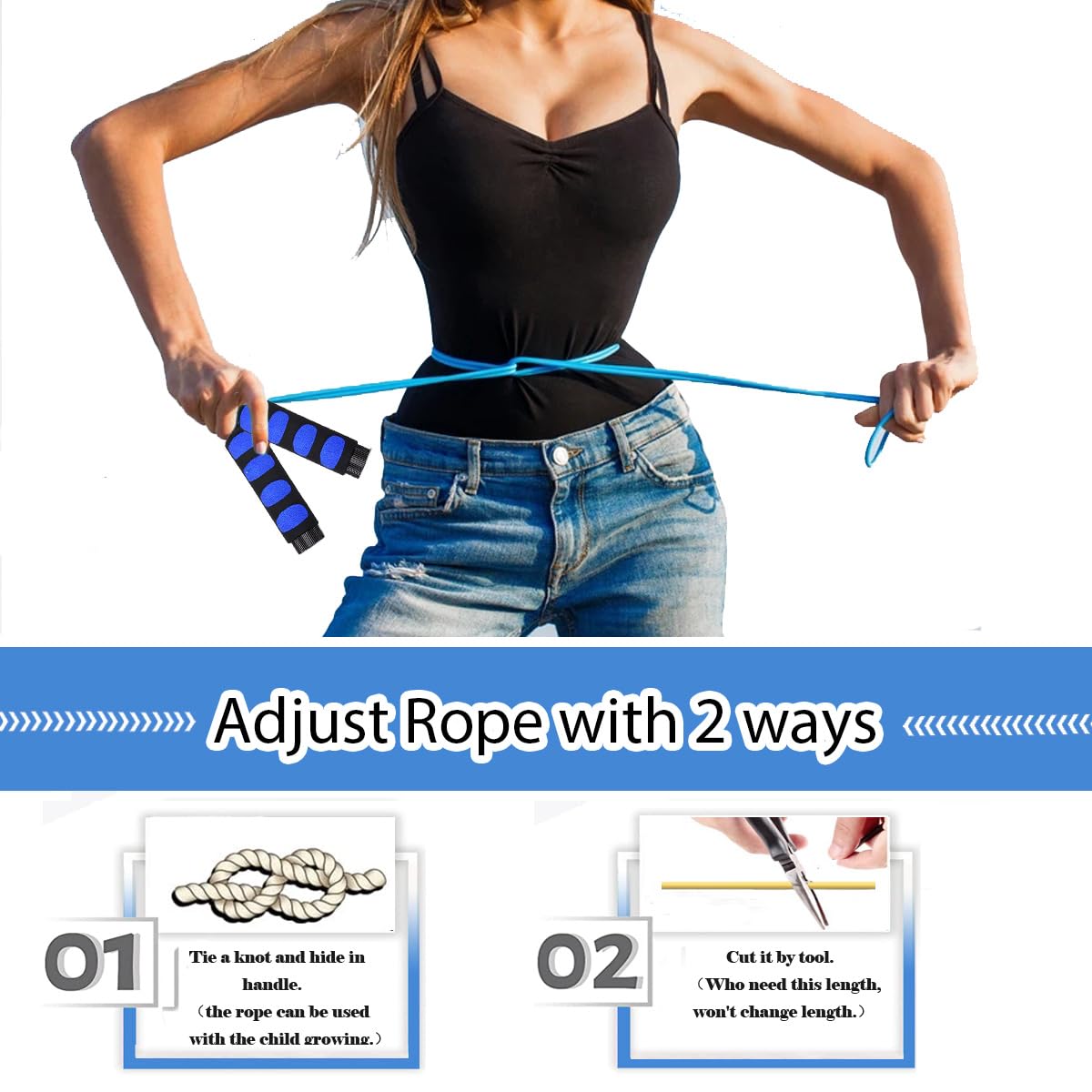 Jump Ropes for Kids, Jump rope Fitness, 2 pack Lightweight &Adjustable kids Jump Ropes-Jumping Rope for Men Women Adult Boys Girls Youth, Speed Jump Rope for Exercise, Boxing, Workout
