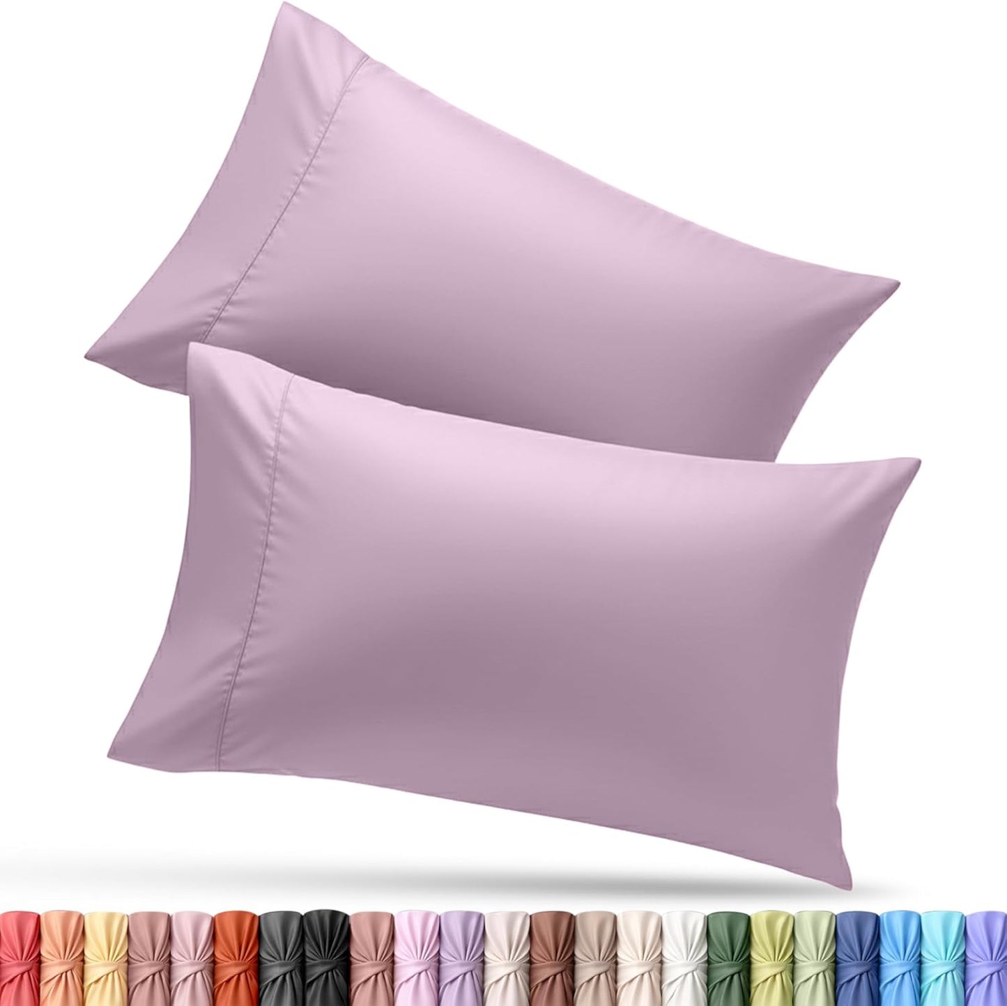 Utopia Bedding Queen Pillow Cases - Soft Brushed Microfiber - 2 Pack, Lavender, 20 x 30 Inches
