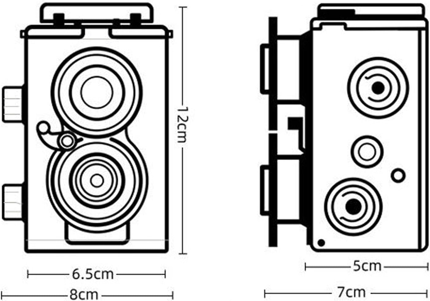 35mm Zerodis Dual Lens TLR Film Camera DIY Kit, Classic Retro Twin Lens Double Camera with Waist Level Viewfinder