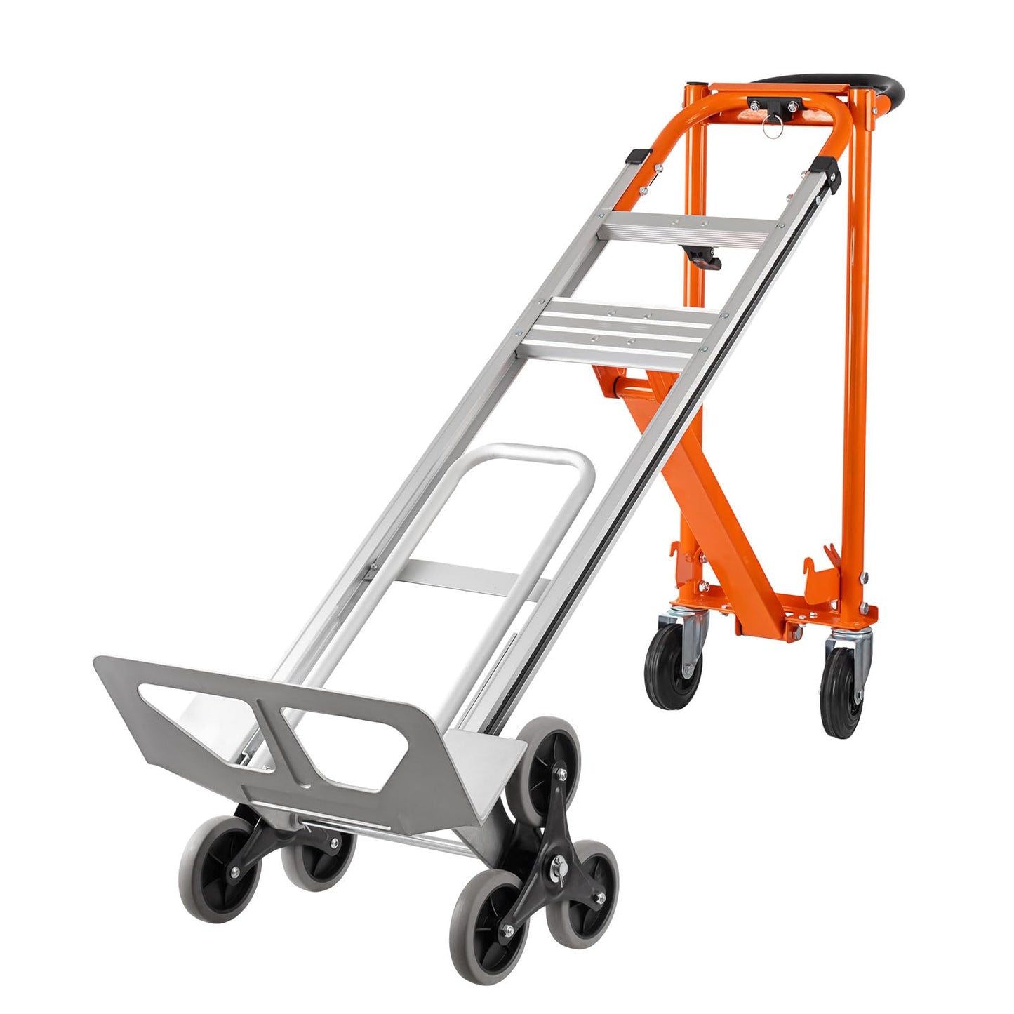 Hitgrand 3in1 Aluminum Hand Truck 880 lb Capacity, Stair Climbing Cart Utility Cart Converts from Hand Truck Dolly to Platform Cart 3 Positions for Transport & Moving with 10" Rubber Wheels