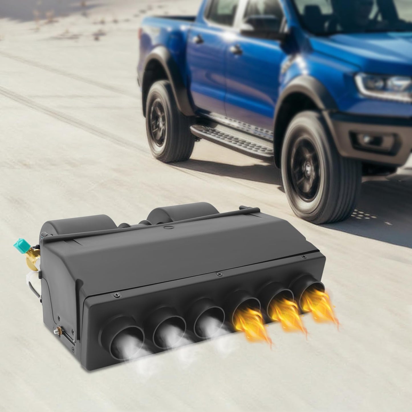 12V Air Conditioning Evaporator Hot and Cold Dual Use for Trucks Vans Heavy Equipment, 3 Levels Adjustable Wind, 3640 kcal/h Cooling 3114 kcal/h Heating Capacity with Installation Brackets