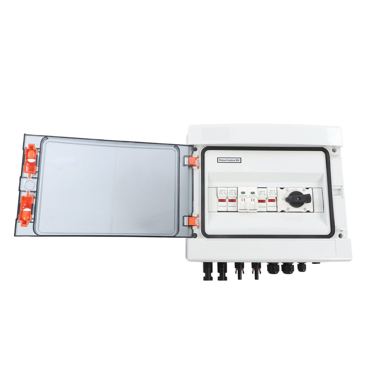 PV Solar Combiner Box, 1000V 32A, IP65, Outdoor, with Isolated Switches and Circuit Breaker, PA66 Material