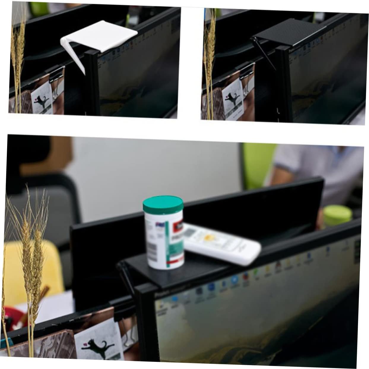 Space-Saving Desktop Monitor Shelf for Office Organization