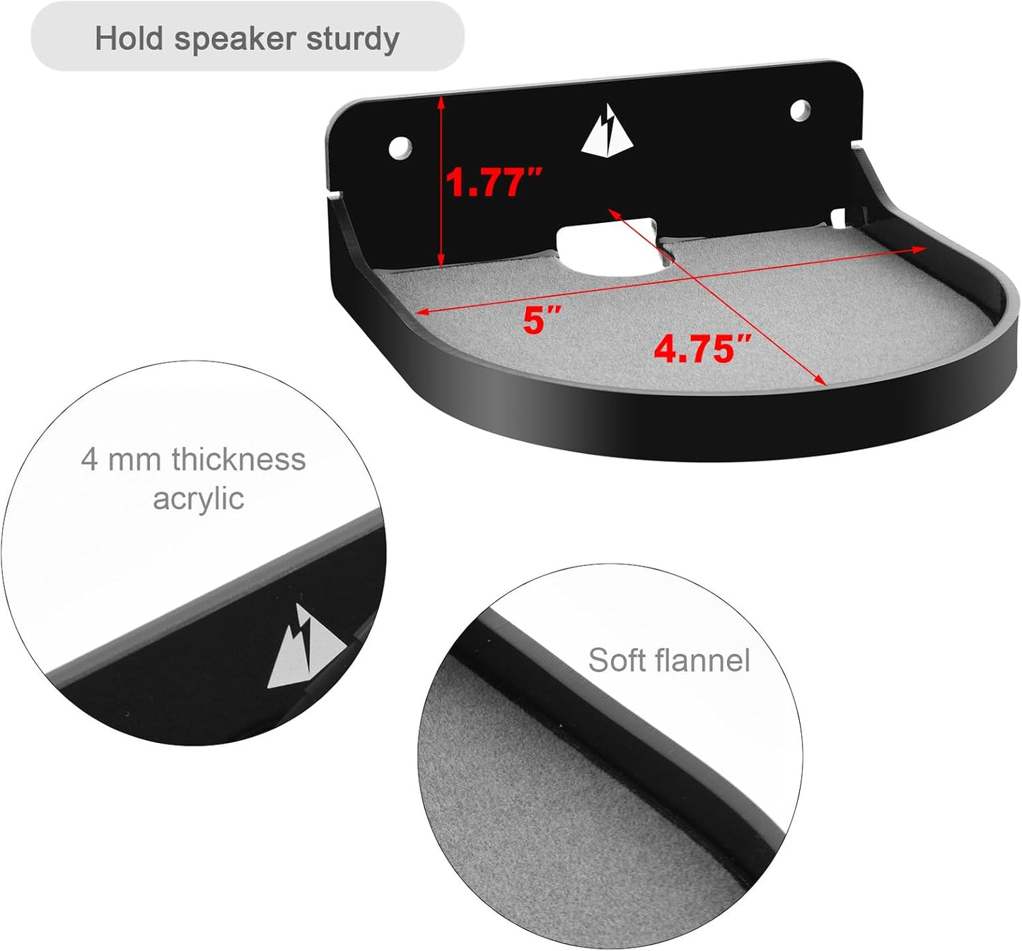 5 inches TXEsign Speaker Shelf Mount Small Floating Shelf Small Shelf Stand for Speaker, Webcam, Action Figures Acrylic