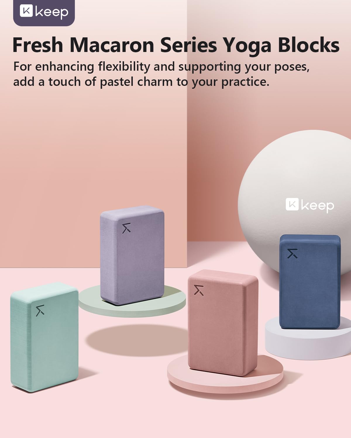 Yoga Block, High Density EVA Foam Blocks for Yoga, Pilates, Meditation, Aid Balance, Support and Deepen Poses - Non-Slip Lightweight Durable,Navy Blue (Set of 2)