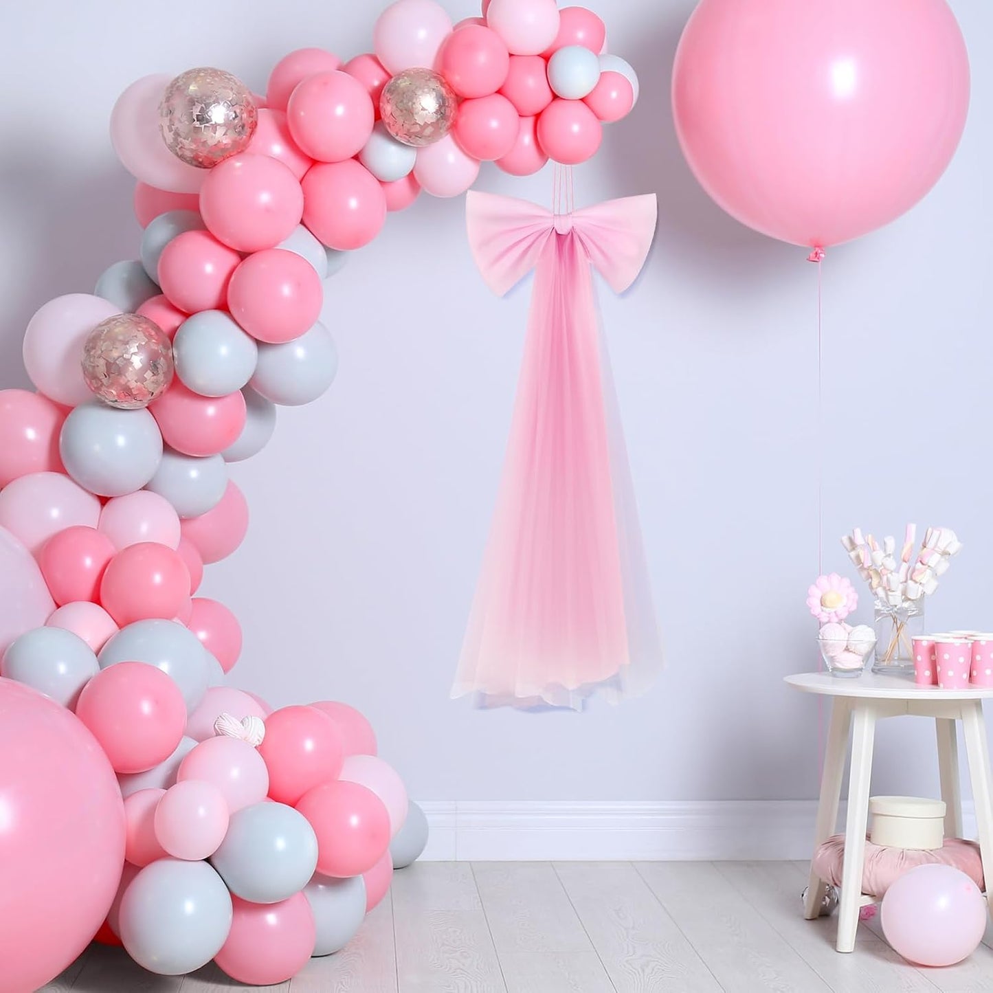 Zeyune Giant Pink Bow | 13.4 x 28.7 Inch Party Decoration for Birthdays, Weddings & Showers