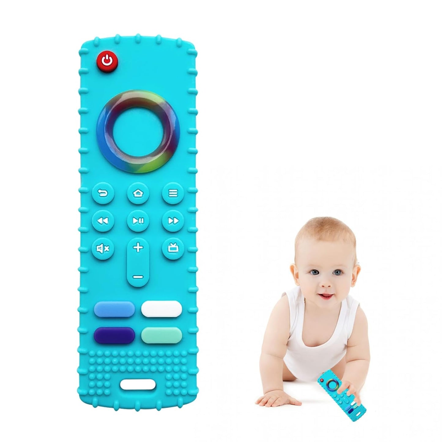 ROBBEAR Baby Teething Toy - Food Grade Silicone Teether in Fire TV Stick Shape | BPA Free, Ideal for 3-18 Months