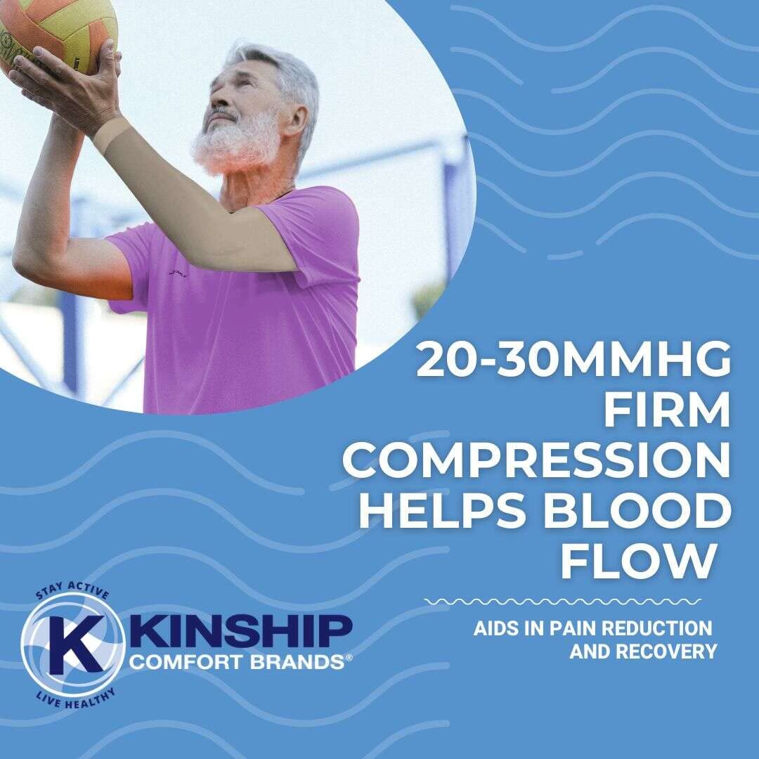 Kinship Comfort Brands Arm Compression Sleeves for Men and Women, Athletic, Sports, Muscle, Joint, Elbow Support, 1 Pair