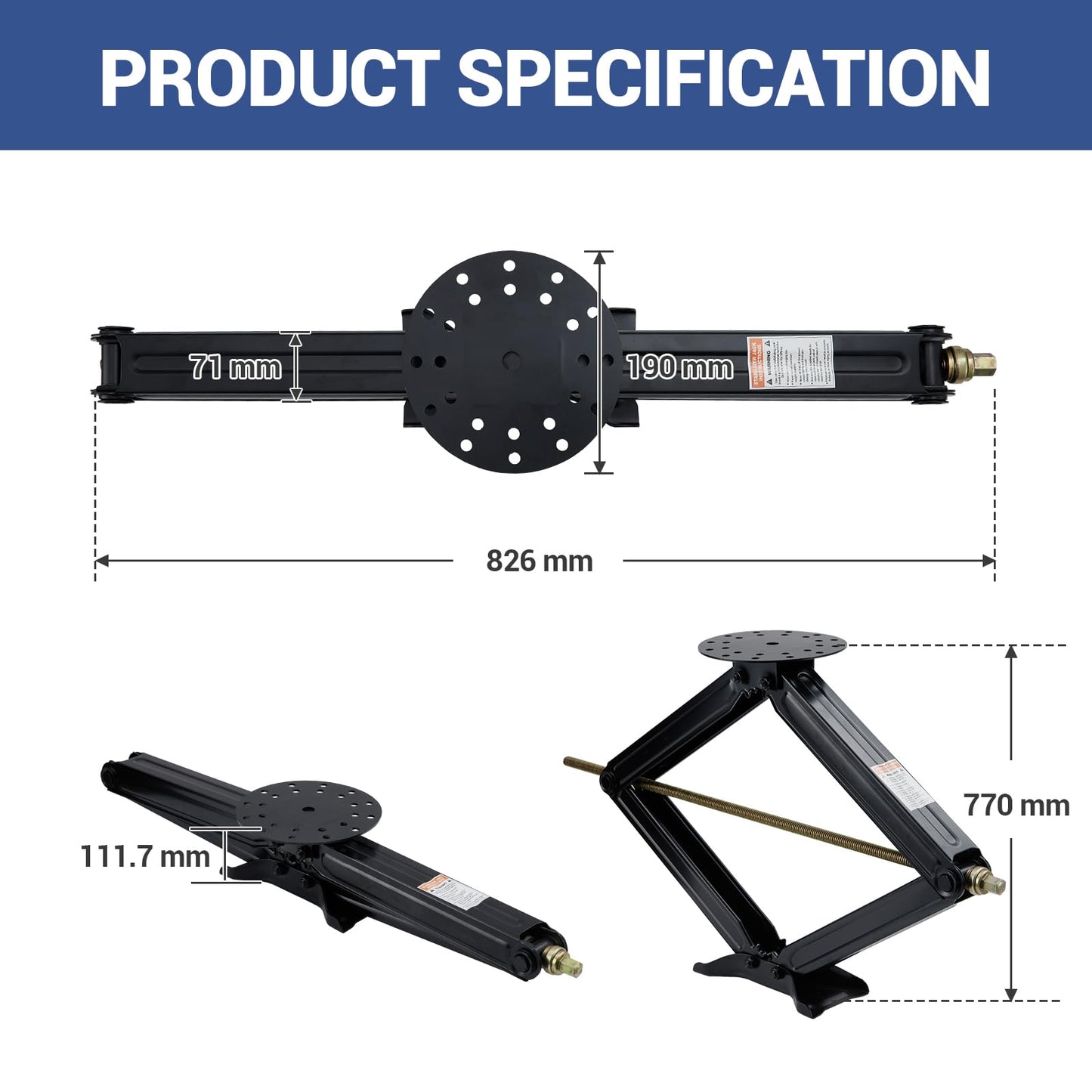 7500 LBS Heavy Duty Scissor Jacks Set of 4, 4 in to 30 in Adjustable Camper Trailer RV Leveling Stabilizer, Car Scissor Lift Jack with Crank Handle & Drill System for Travel Trailer Camper