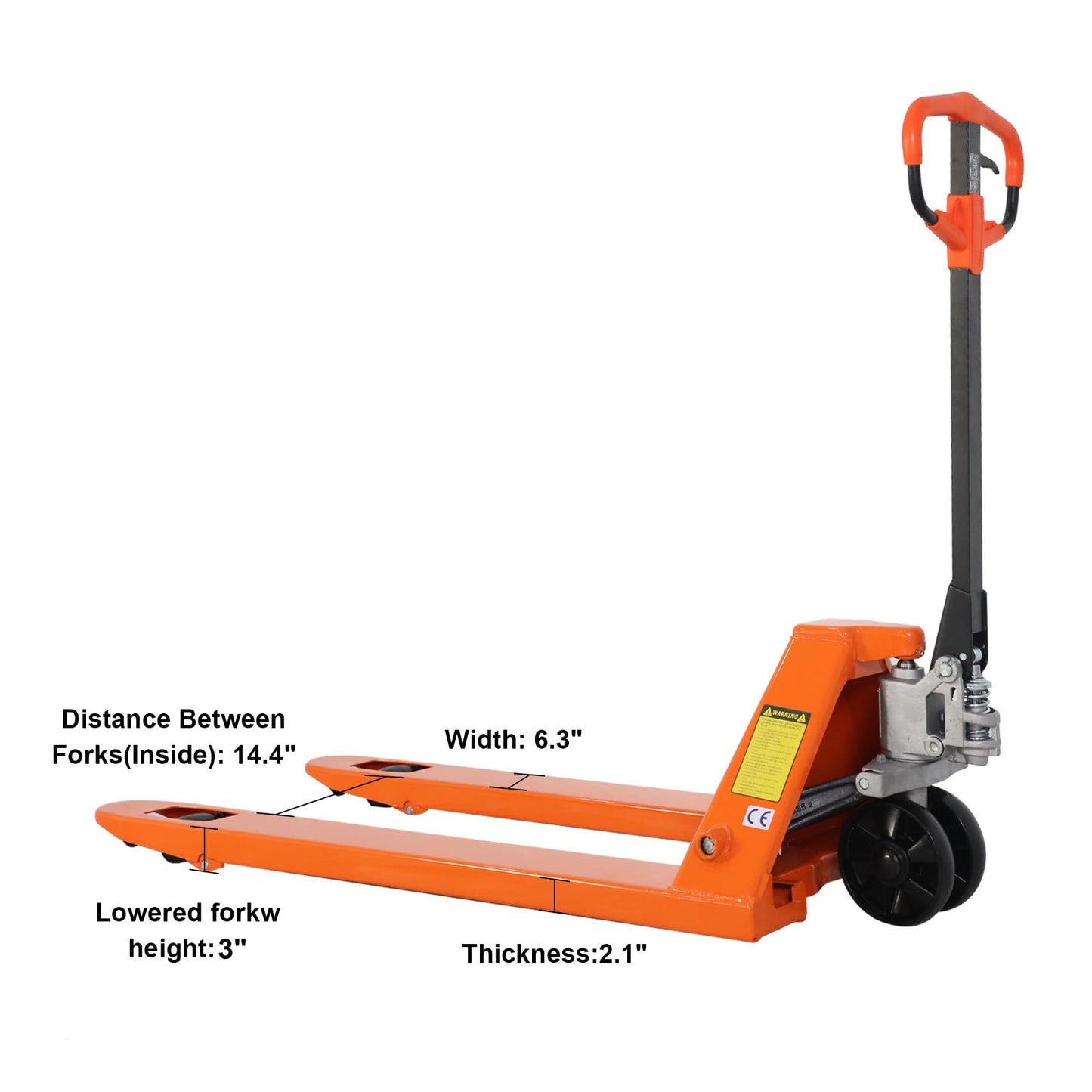 Tory Carrier Manual Pallet Jack 5500 Lb. Capacity,Industrial Pallet Truck 48 × 27 Fork Size Standard Heavy Duty Hand Trucks