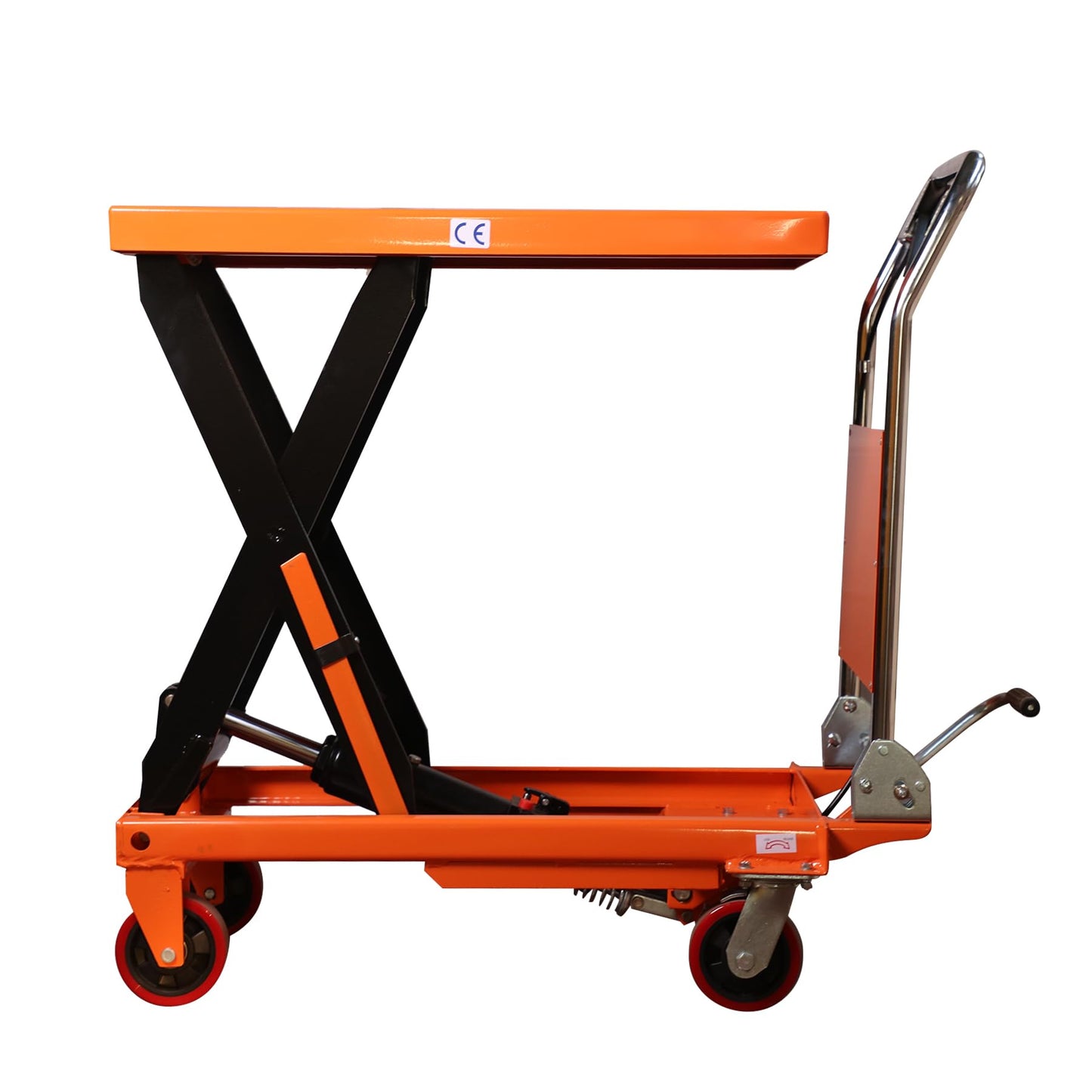 Tory Carrier Lift Table Cart 660 LBS Capacity 35.4" Lifting Height, Foldable Hydraulic Scissor Cart, Manual Platform Carts, 4 Wheels and Foot Pump, Elevating Hydraulic Cart for Transportation