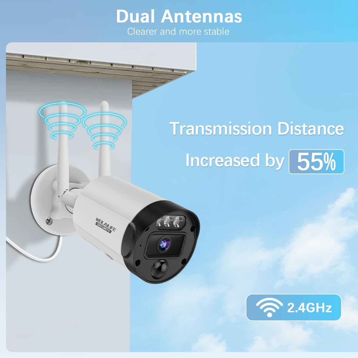 【90 Days Storage】 Outdoor Wireless Security Camera System, Wireless Cameras for Home Security, WiFi Video Surveillance, Home Security Cameras Systems