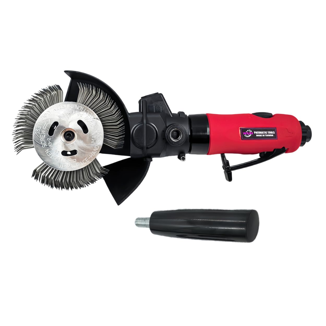 Pneumatic Surface Removal Tool for Remove Derusting Glue, Corrosion, Stripping and Paint Wire Abrasive with 0.7mm Bent Tip Wire Brush Wheel Kit