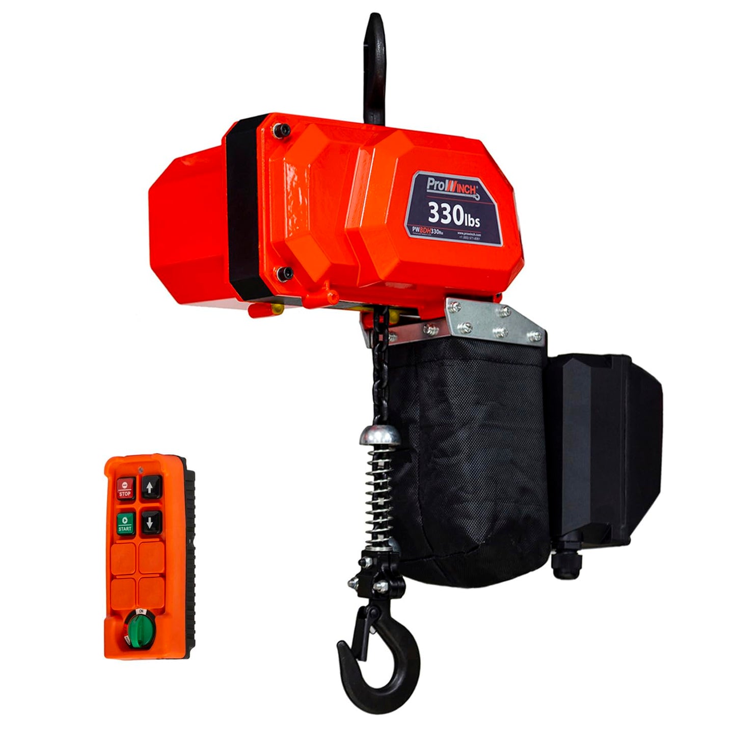 Prowinch Electric Chain Hoist 110V 330lb Lifting Capacity, Single Speed Mini Hoist Lift, 10ft G80 Chain with Wireless Remote Control