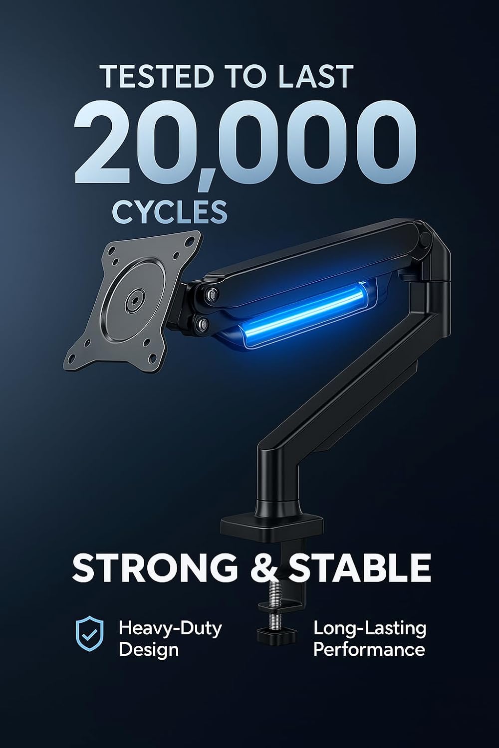 ArcadeX 13 32 Inch Grommet 4.4 22lbs Single Monitor Mount, to Gas Monitor Arm, Adjustable Stand, Vesa Mount with Clamp