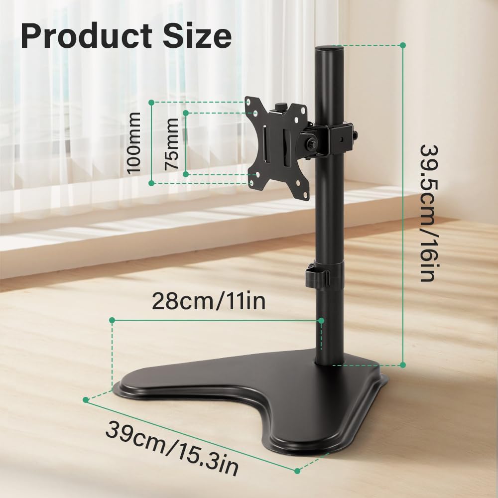 FURWOO 13'' 32'' Screen,75x75mm,100x100mm Adjustable Tvstand Single Computer Monitor Riser