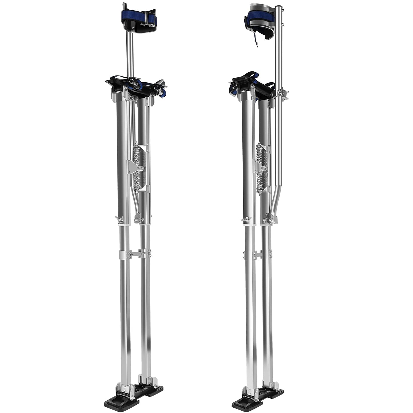 Olenyer 48"-64" Drywall Stilts for Adults Height Adjustable Aluminum Work Stilts with Protective Knee Pads for Sheetrock Drop Ceiling Painting Painter High Shrub Trimming and Exterior Wall Painting