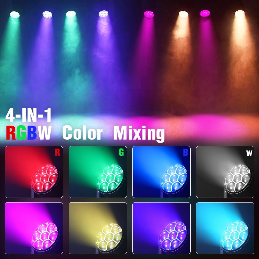BETOPPER LM0740 Moving Head Light 7x40W RGBW Beam/Wash/Zoom/CTO Effect Bee Eye LED Stage Lighting Spot Lights with Sound Activated for DJs, Bars, Christmas, and Home Party Lighting,2 Packs