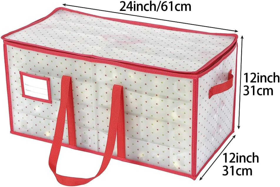 Sattiyrch Christmas Ornament Storage Box - Durable, Dust-Proof Organizer with Customizable Dividers | Holds 128 x 3-Inch Ornaments