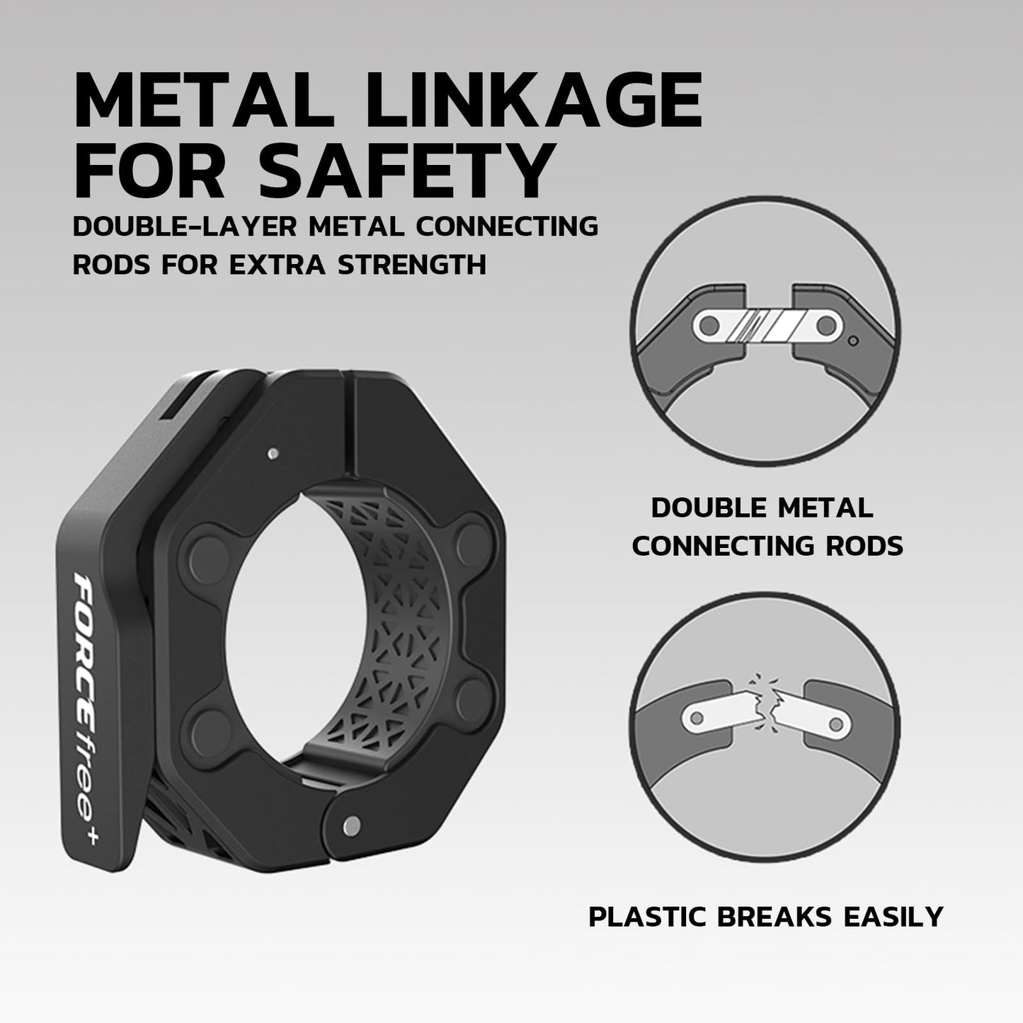 Quick Release Olympic Barbell Collars 2" (Pair) - Non-Slip Weightlifting Barbell Clips for Secure Powerlifting, Home & Gym - High-Strength Metal Bar Clamps