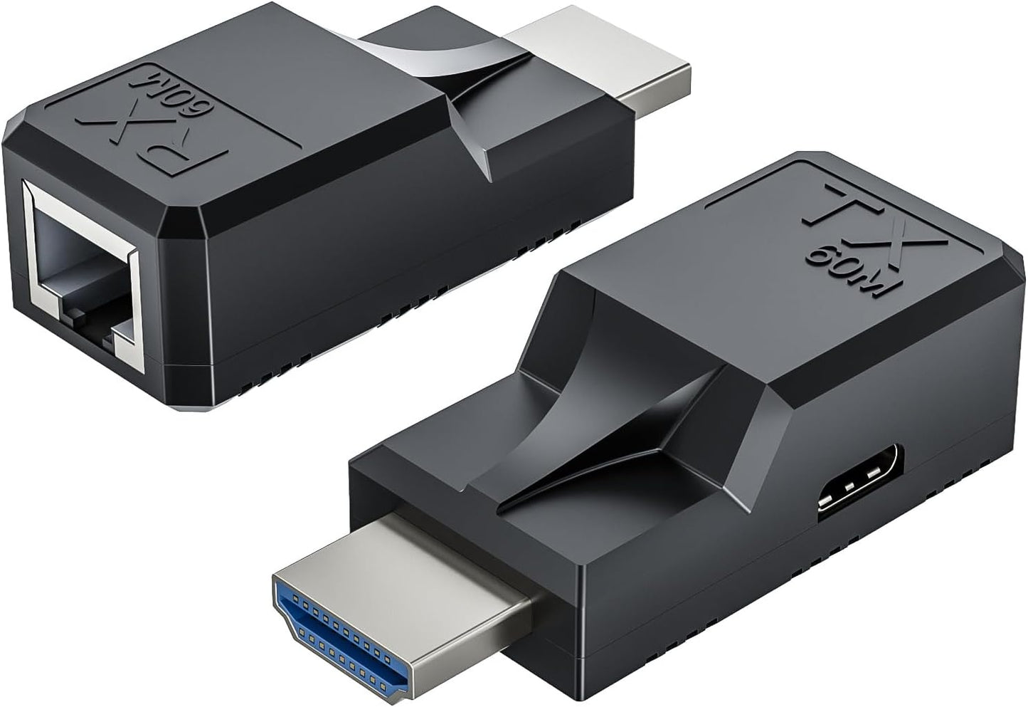 LUKFOCAB 196FT Cat5e/6 1080P@60Hz, RJ45 60M PS3/4, HDMI Extender Over Single Ethernet Cable, Support Audio Video UHD