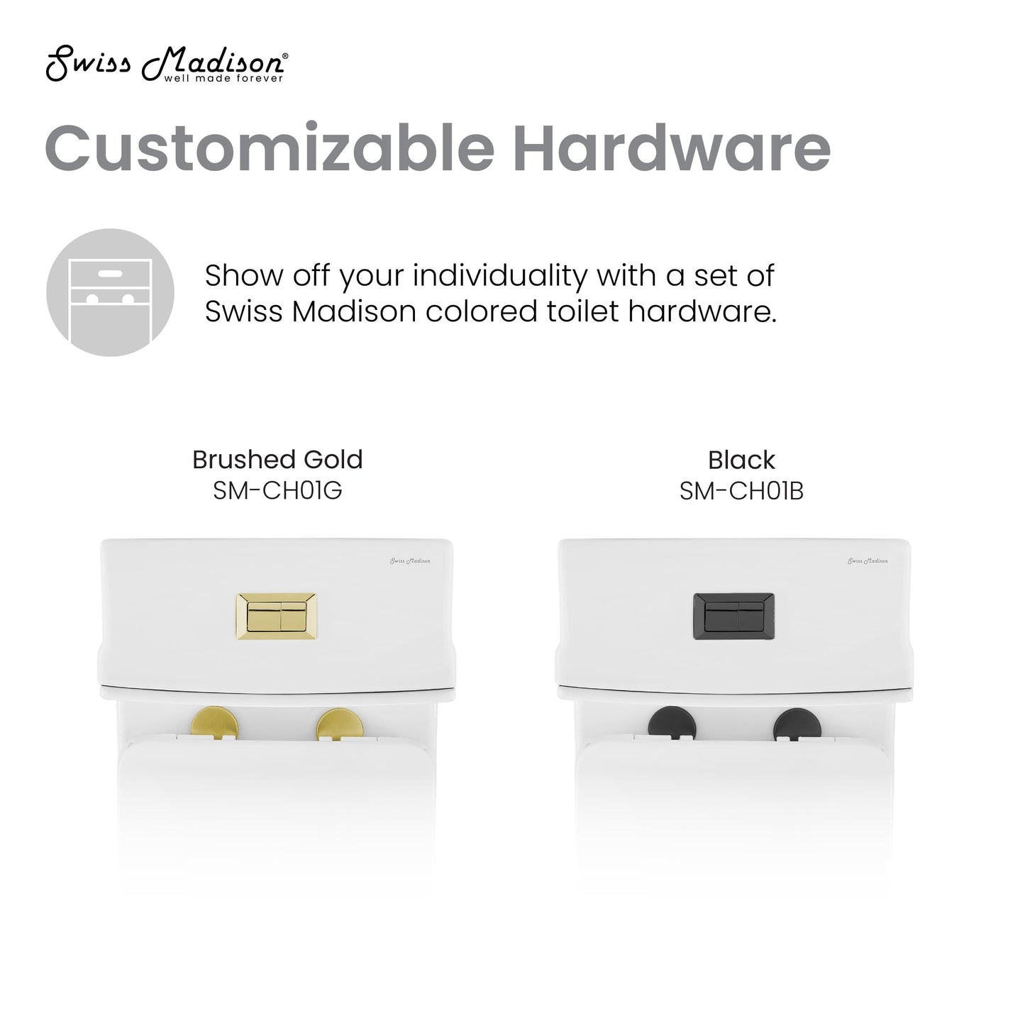 Swiss Madison Well Made Forever SM-1T278, Concorde One Piece Square Toilet Dual Flush 1.1/1.6 gpf with 10" Rough In