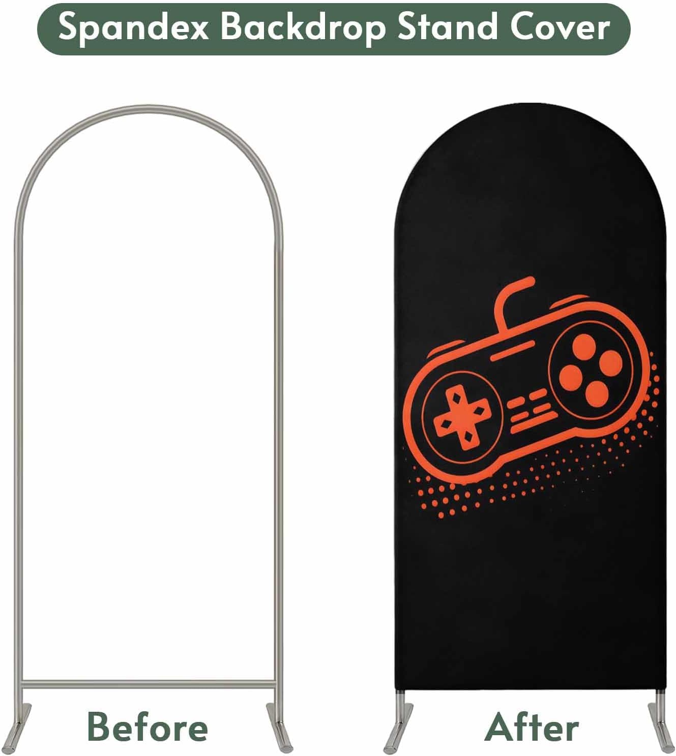 BaqwedCoSz 6.6 Game Theme Arch Backdrop Cover FT Red Game Controller Stretchy Elastic Arch Stand Covers Spandex Arched