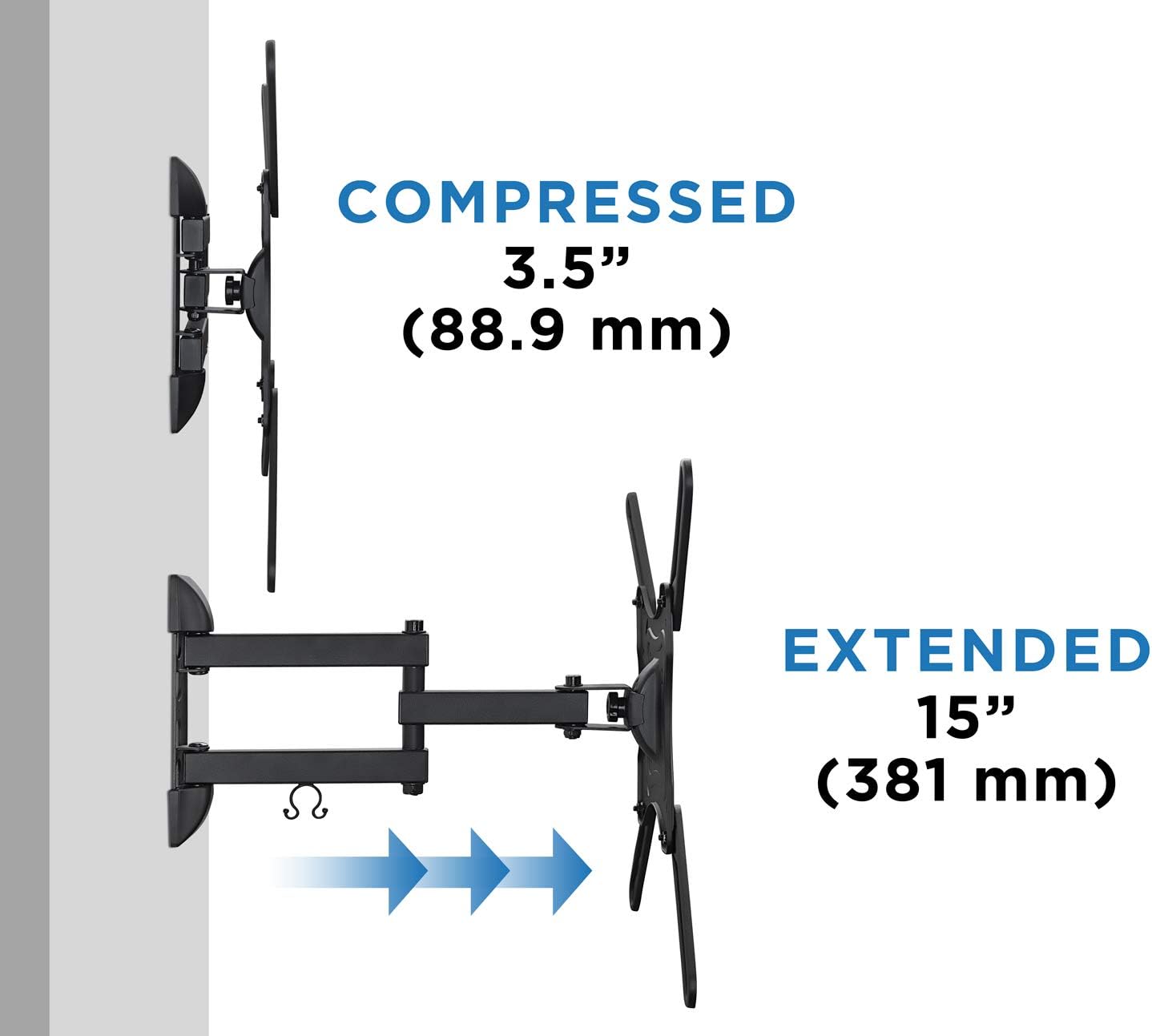 Mount-It! 2355 Inch 15.6 75x75 400x400 66 lb Full Motion Articulating TV Wall Mount for LED LCD OLED Flat Screen TVs |