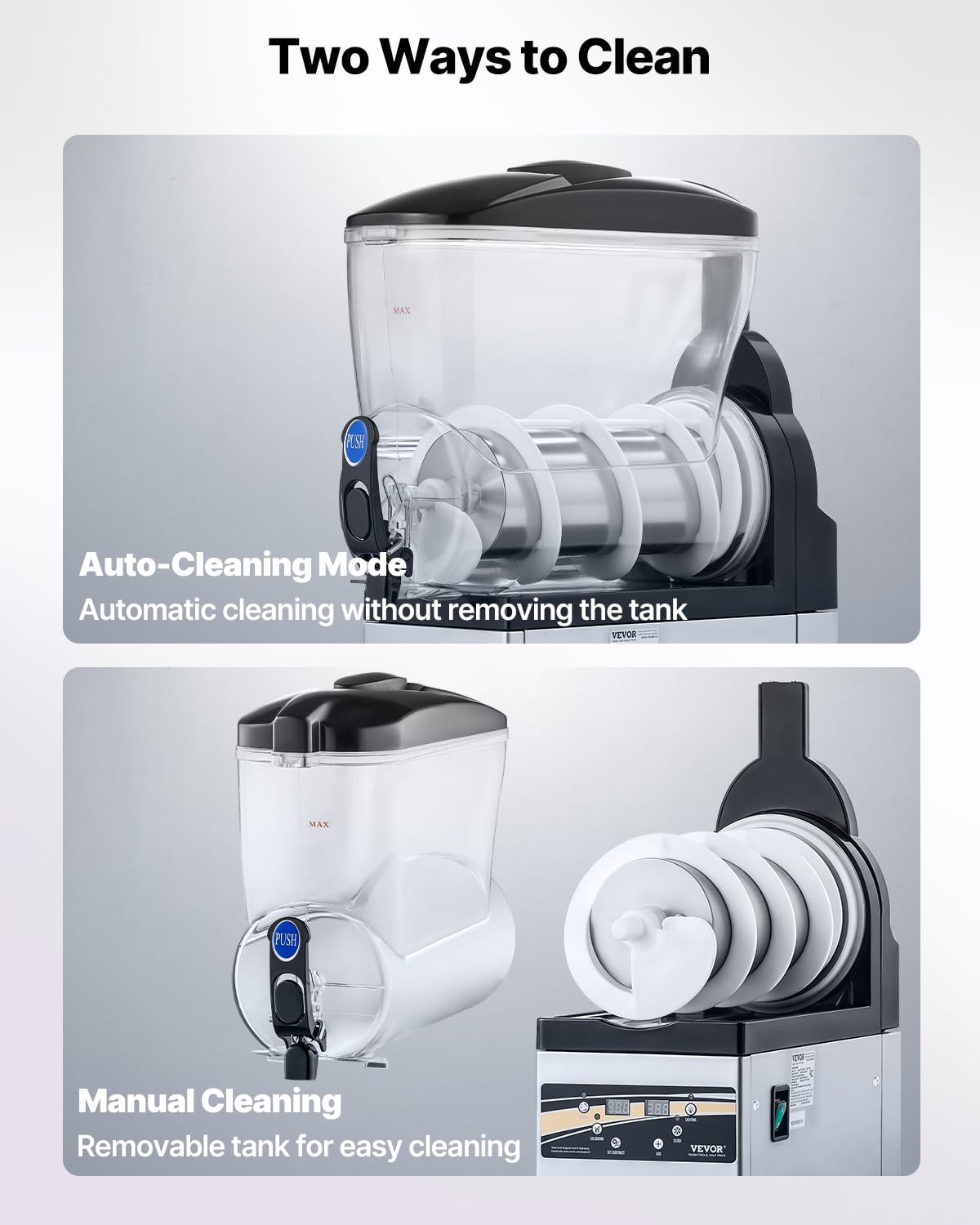 VEVOR Slushie Machine, 15L Single Tank Commercial Margarita Machine, 60 Cups Stainless Steel Margarita Smoothie Frozen Drink Machine, Slushy Machine for Home Party Restaurants Cafe Bars