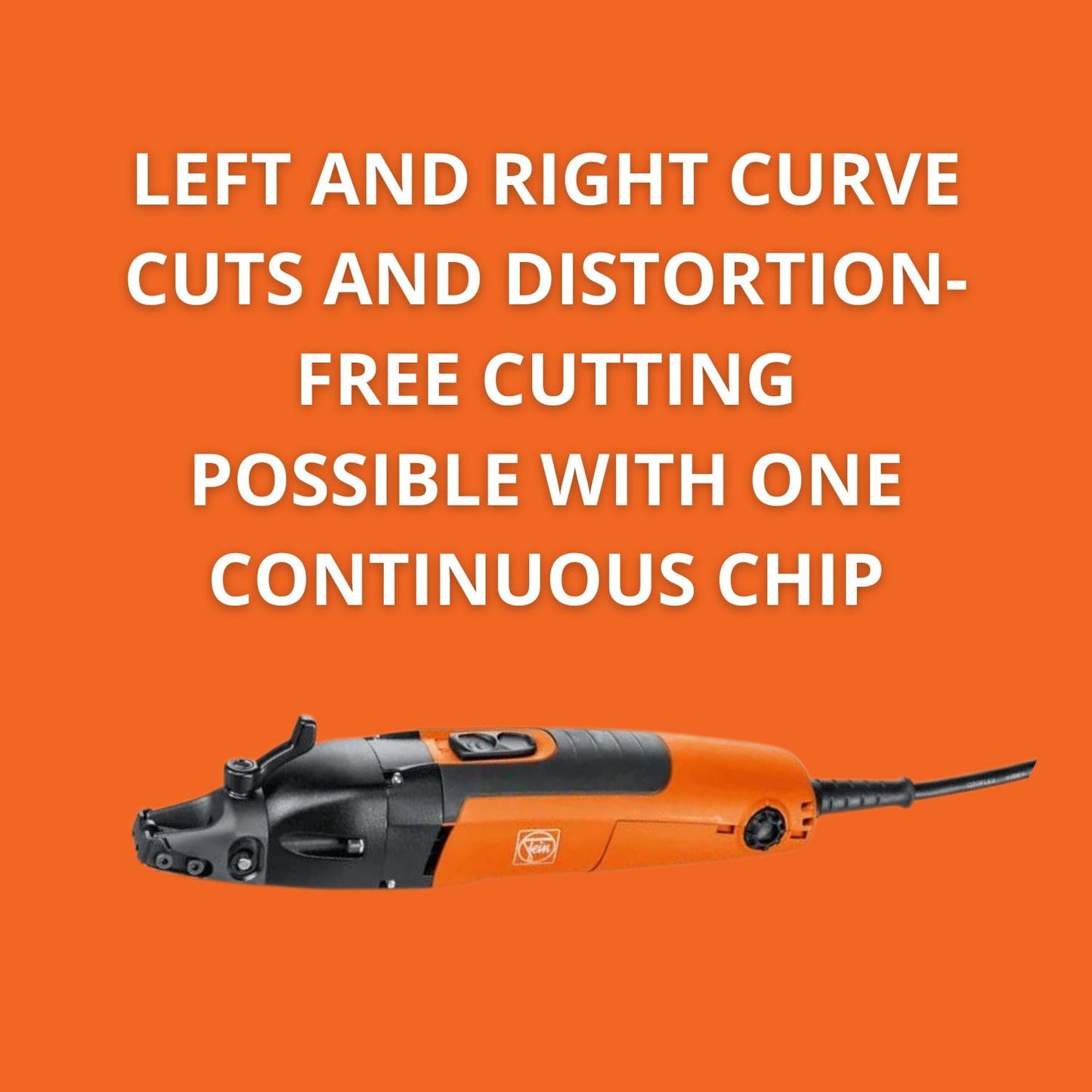 Fein Slitting Shear with Integrated Chip Cutter for Distortion-Free Cutting - Cuts Up to 16 Gauge, Open-Front Head, QuickIn System, Variable Speed, 16 ft Cable - BSS 1.6 CE - 72303261090