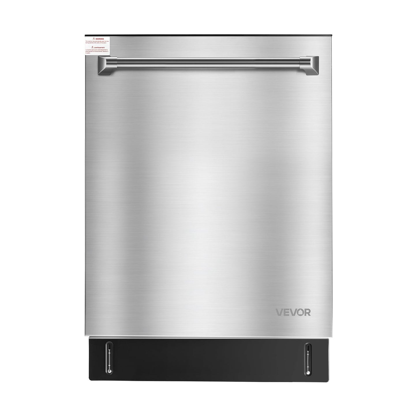 VEVOR 24 Inch Built-In Dishwasher, Stainless Steel Tub, 14 Place Settings and 8 Washing Programs, 23.82 x 25.2 x 33.78 Inch Low-Noise Dishwashing Machine with Upper/Lower Racks and Zoned Storage