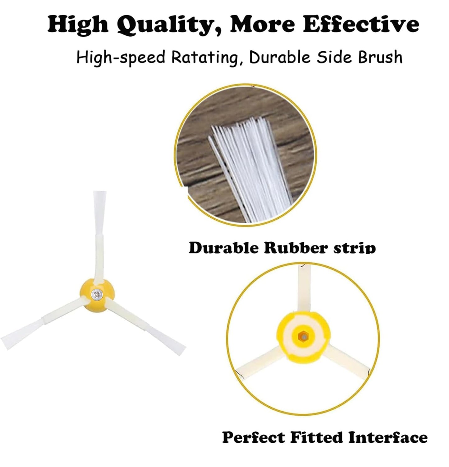 Side Brush Replacement for IRobot Roomba 900,800,700 and 600 Series 960 980 985 860 870 877 880 890 891 895 805 761 770 780 790 614 650 665 671 675 690 694 Models 6-Pack