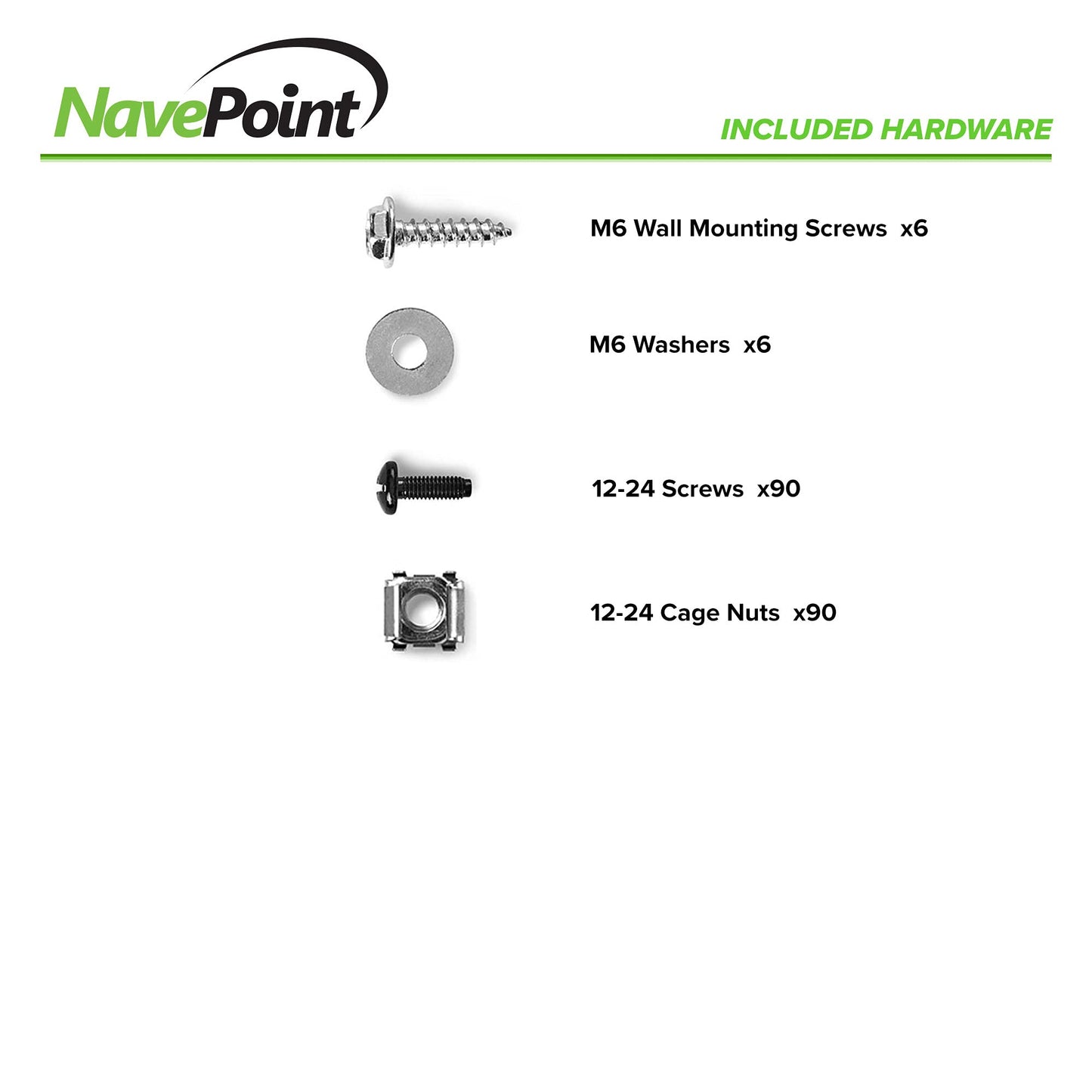 NavePoint 15U Open Frame Wall Mount Server Rack for 19" Networking IT Equipment & A/V Gear, 24.81" Depth, 330 lbs Weight Capacity, 12-24 Threaded