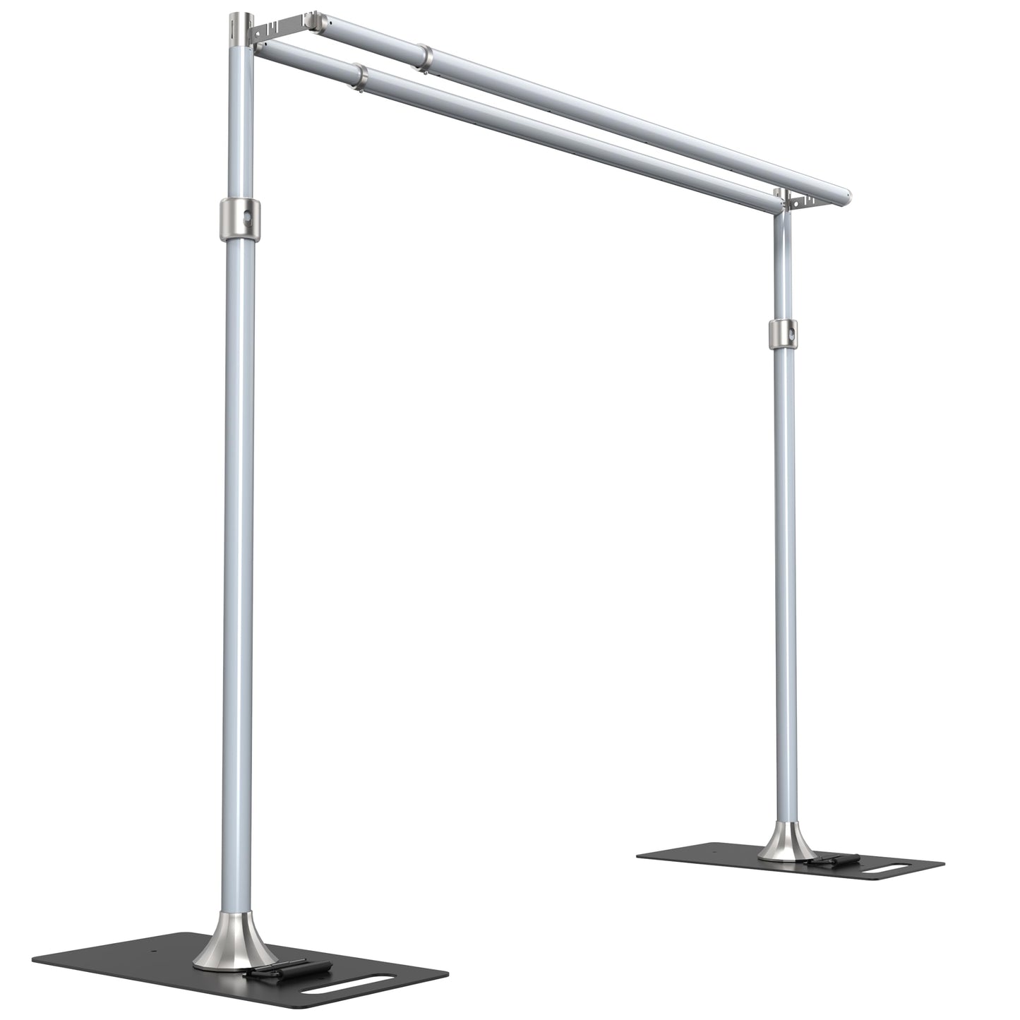 ALTSON Photo Backdrop Stand Heavy Duty 9.2x9.2Ft, Double Crossbar Pipe and Drape Stand Kit, Adjustable Metal Frame Background Stand with Flat Base for Wedding Party Birthday Photography Decoration